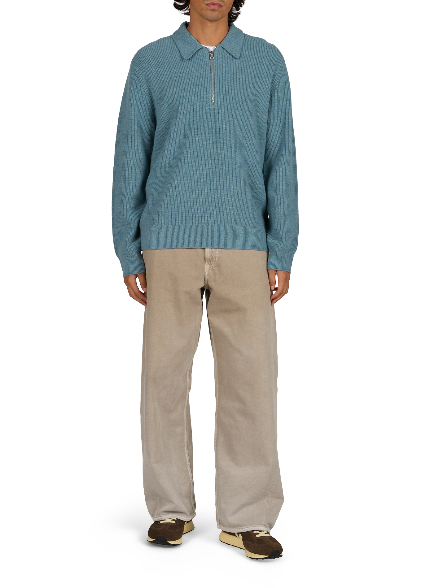 Wollpullover mit Reißverschlusskragen SAMSOE SAMSOE Blau