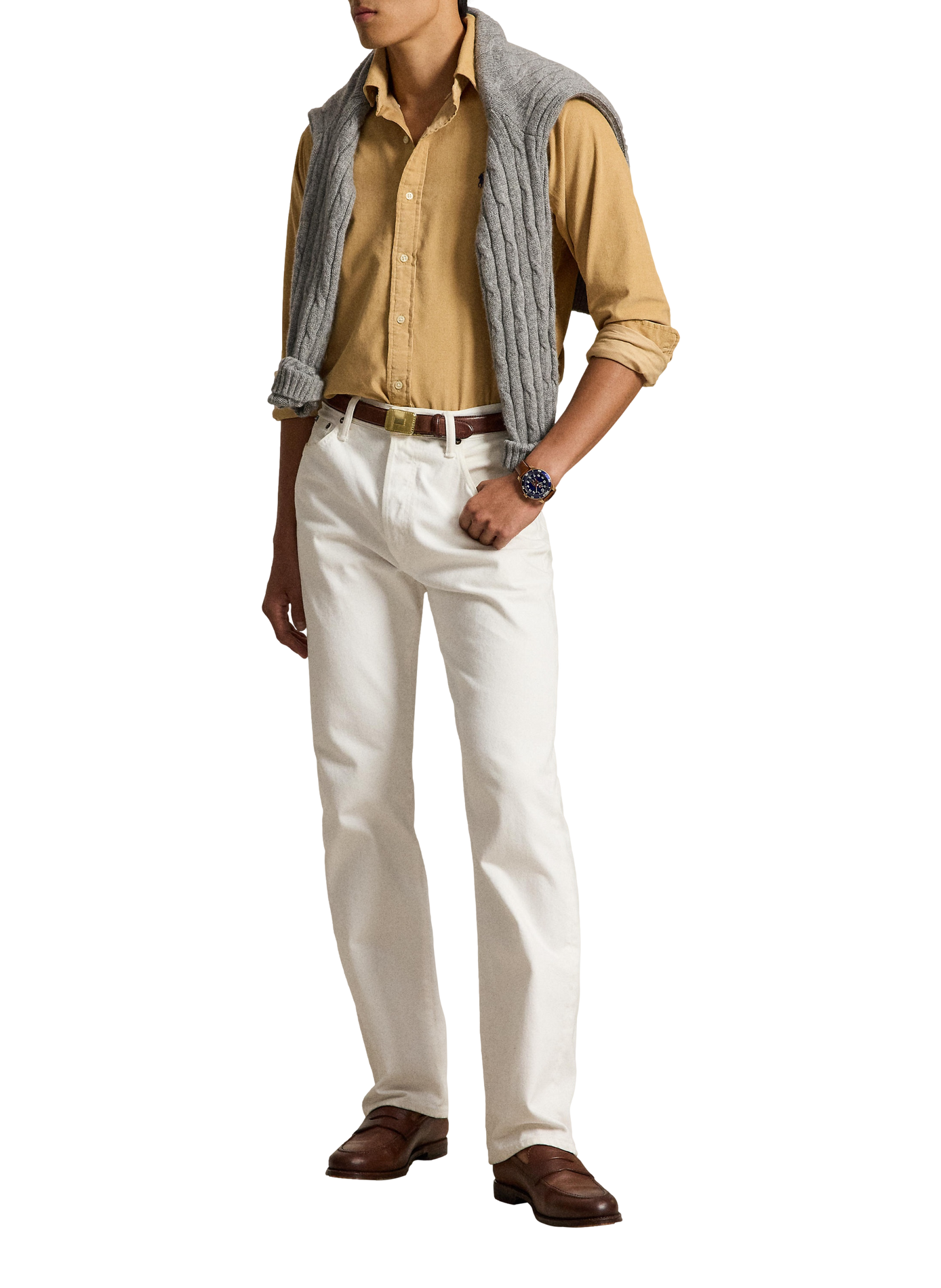 Rechte corduroy hemd van katoen POLO RALPH LAUREN Beige