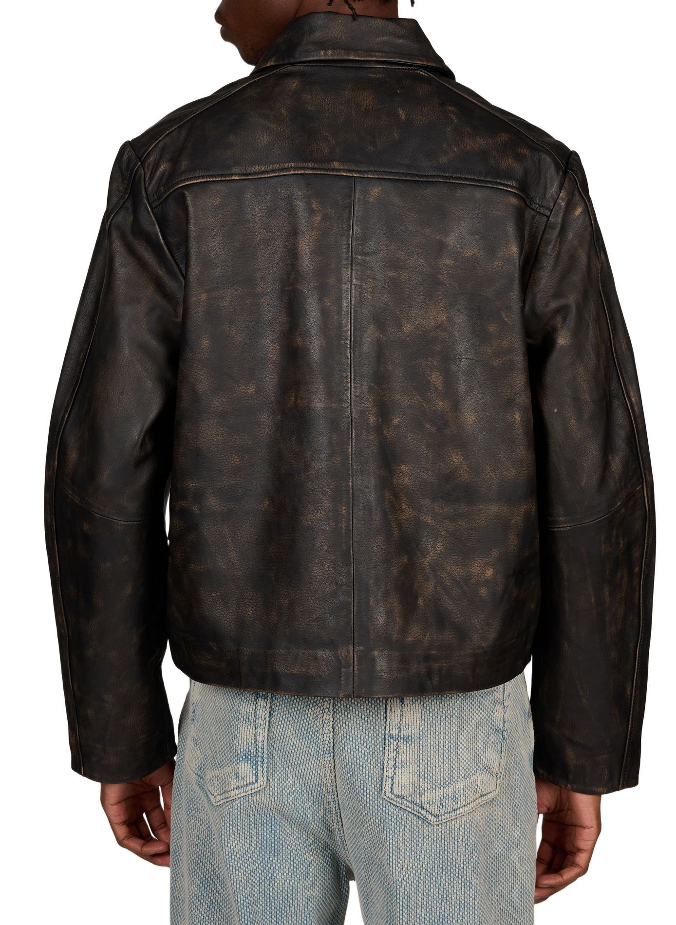 Veste en cuir oversize WON HUNDRED Marron