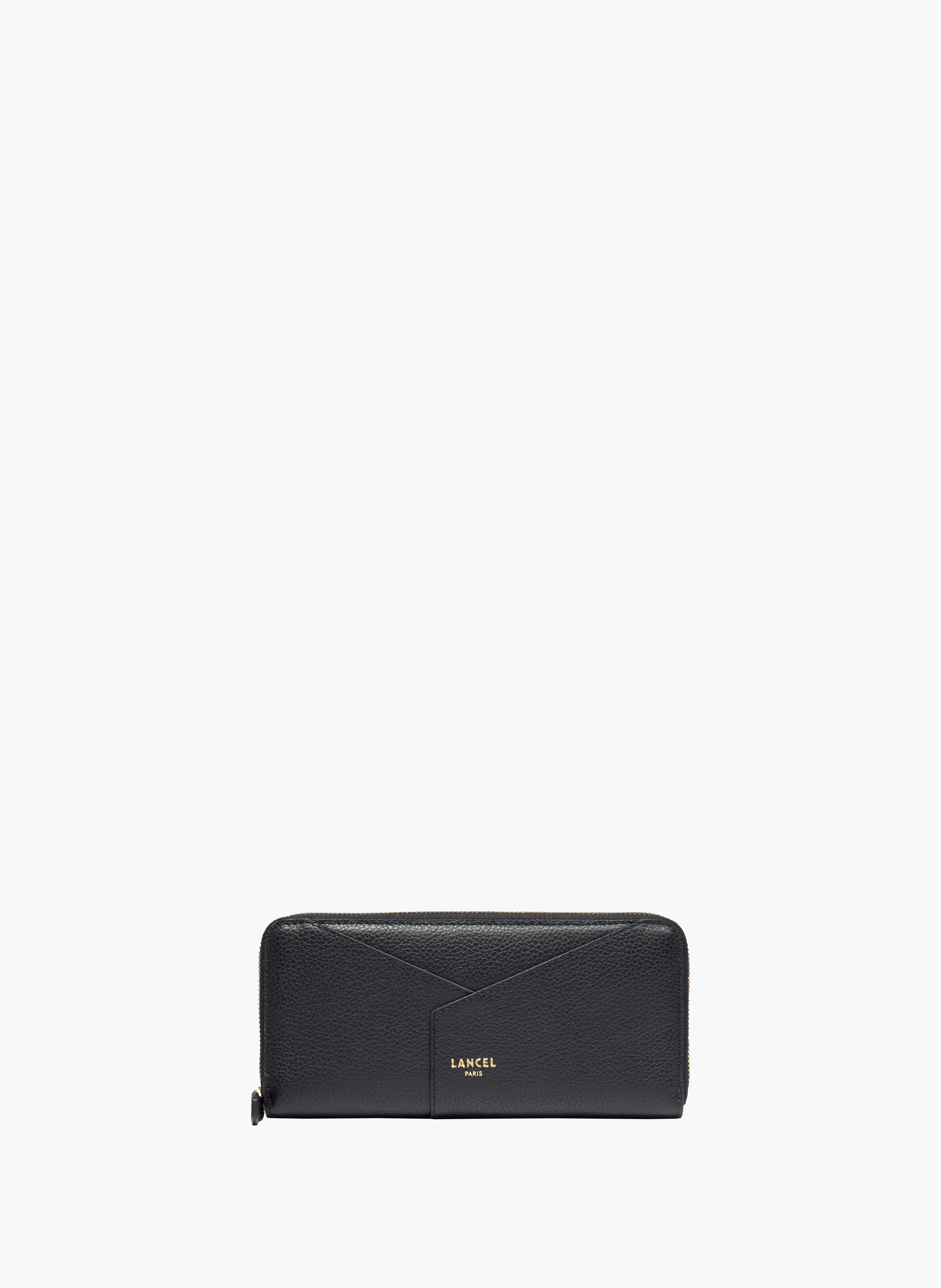 Portefeuille long zippé enveloppe de lancel en cuir LANCEL Noir