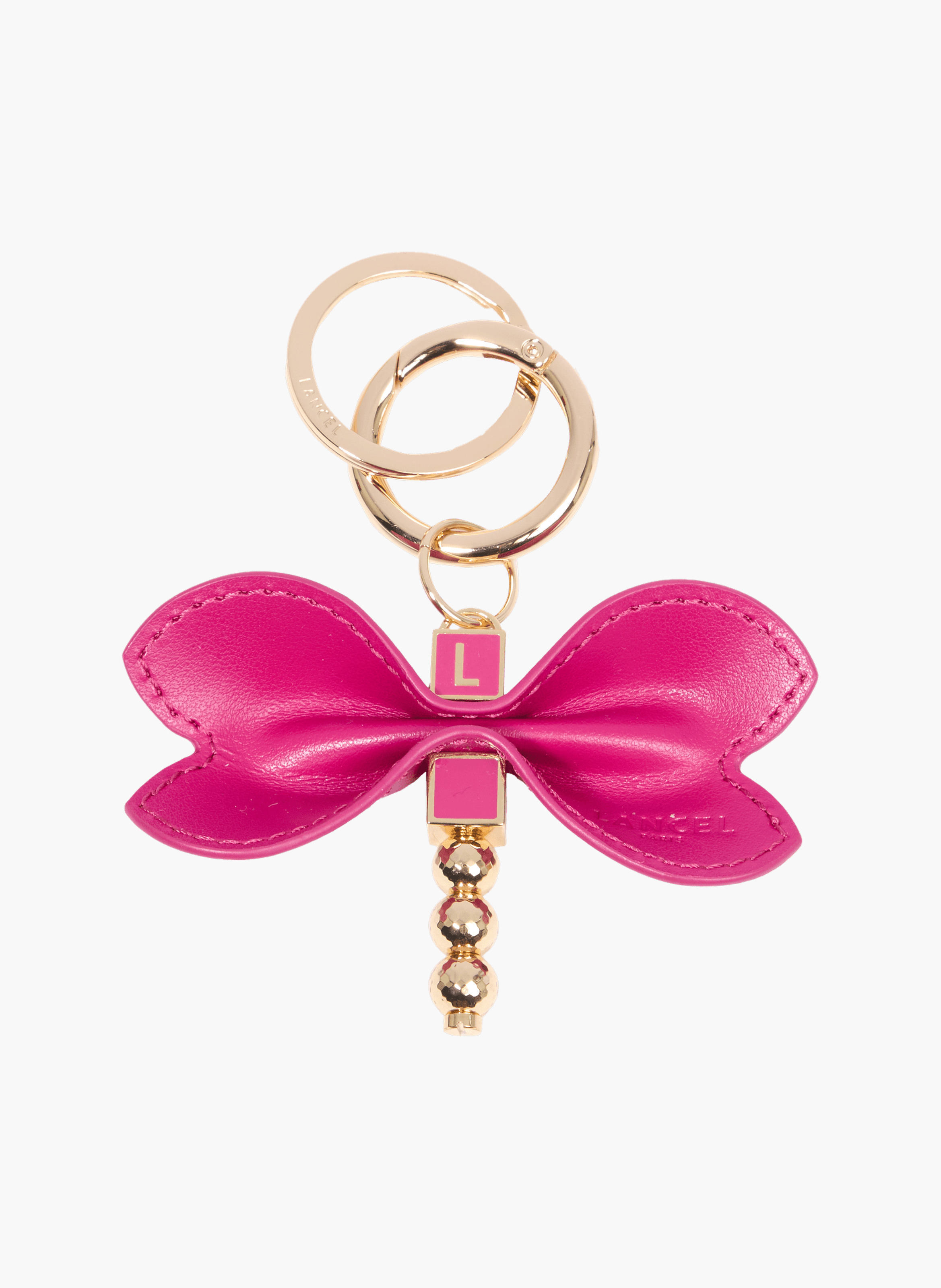 Sleutelhanger libelle jungle van Lancel in metaal LANCEL Roze