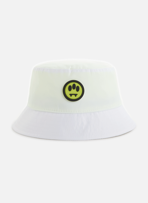 قبعة دلو من النايلون باللون الأبيض 