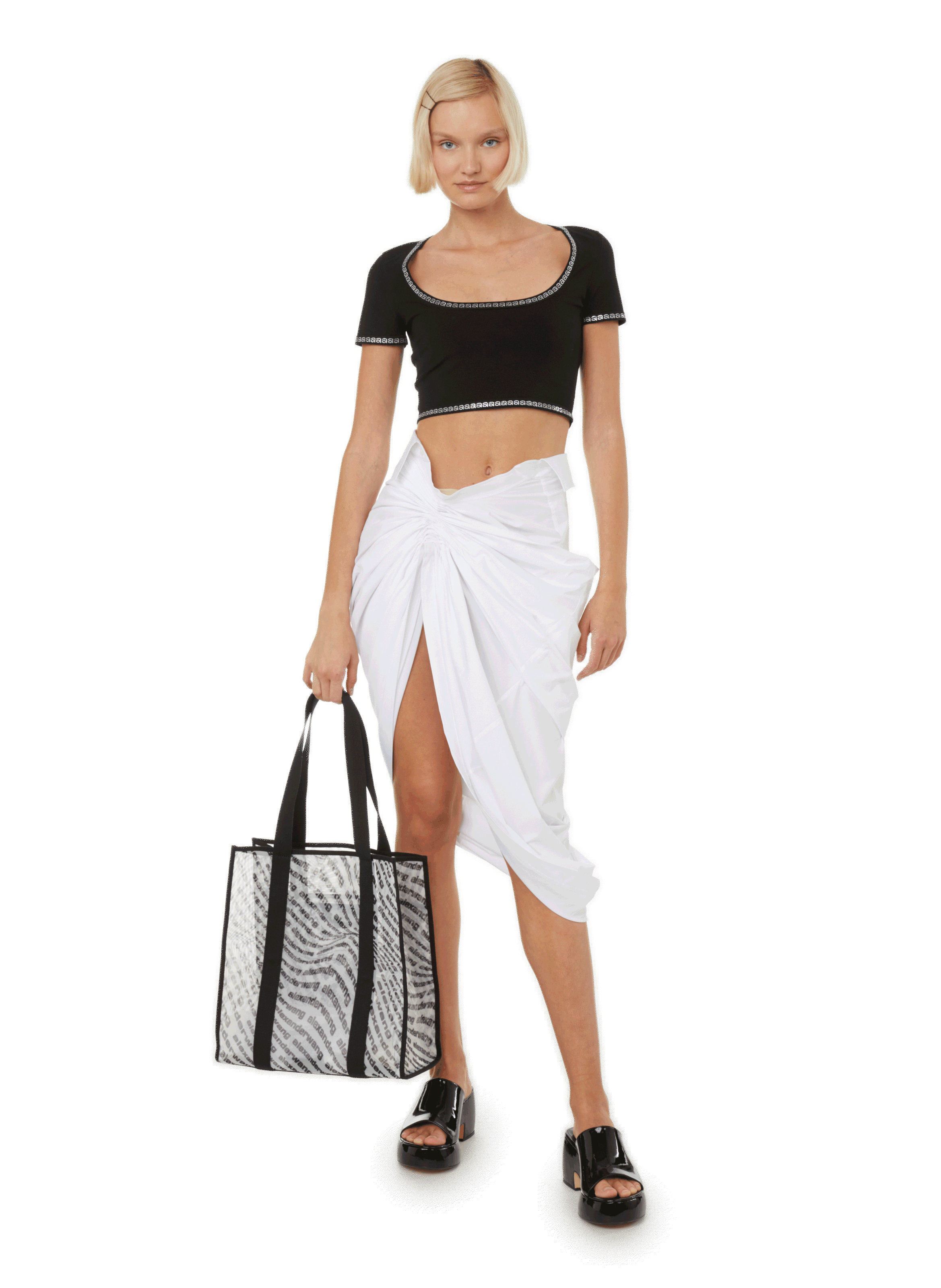 Jupe Chemise En Popeline De Coton - Alexander Wang Femme | Printemps.com