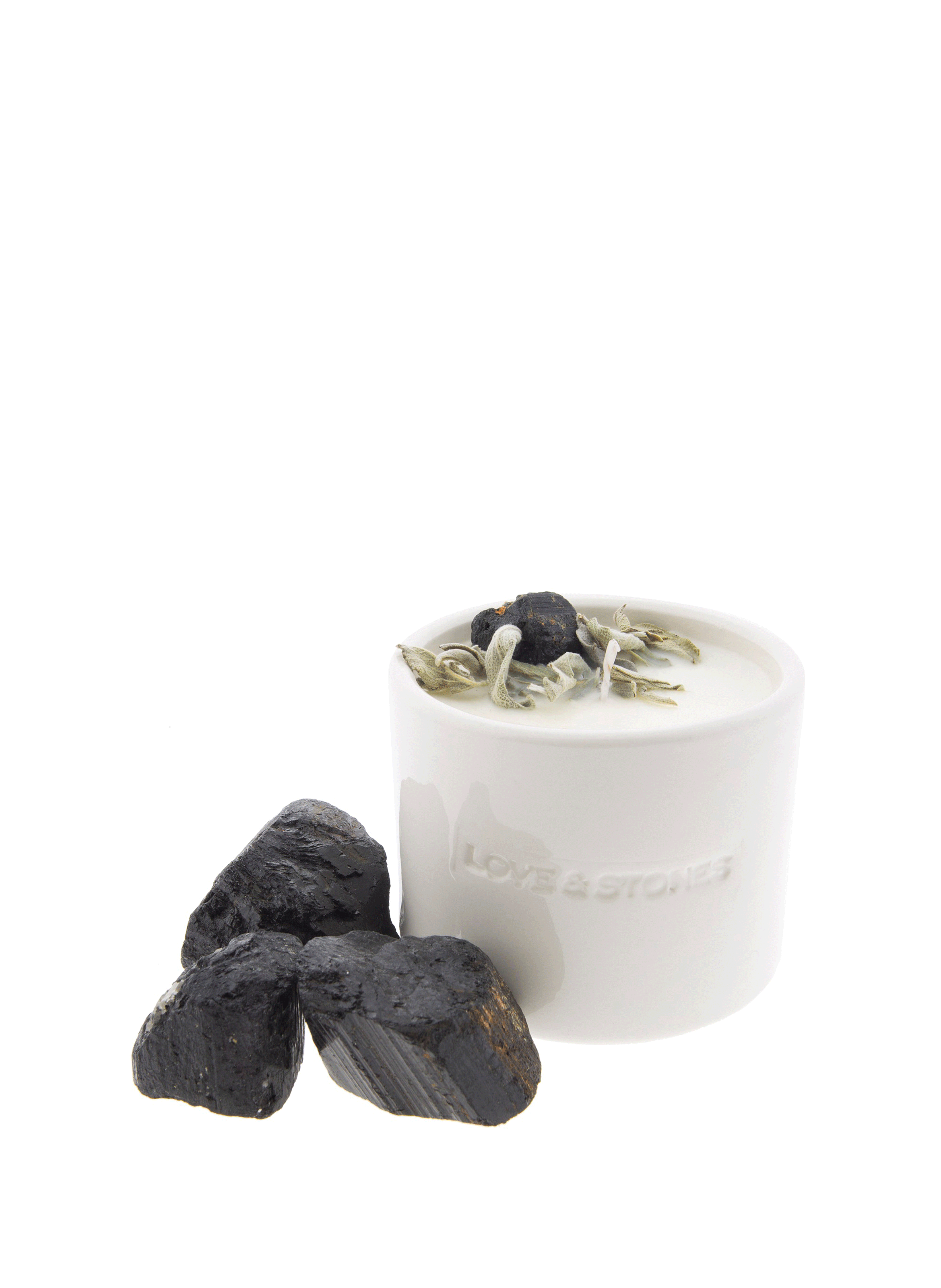 Bougie avec cristal de tourmaline