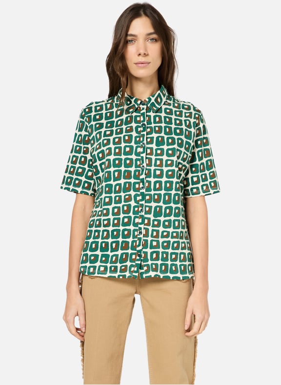 Chemise en coton imprimé géométrique - gemma Vert by GERARD DAREL GERARD DAREL Chemise en coton imprimé géométrique - gemma Vert