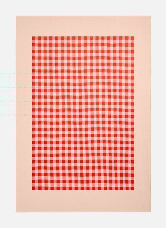 Serviette de plage bicolore en coton unisexe Rouge by AMI PARIS AMI PARIS Serviette de plage bicolore en coton unisexe Rouge