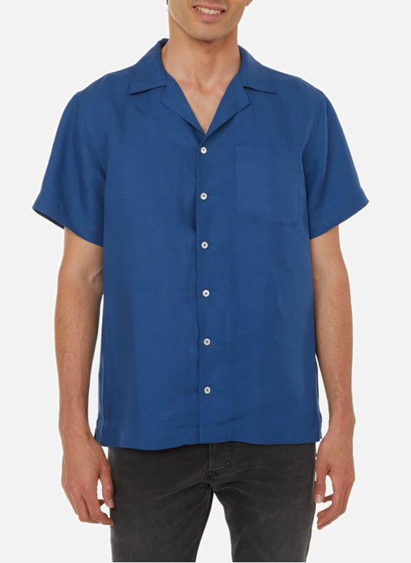 Chemise Barac en lin et lyocell Bleu by EDITIONS 102 EDITIONS 102 Chemise Barac en lin et lyocell Bleu