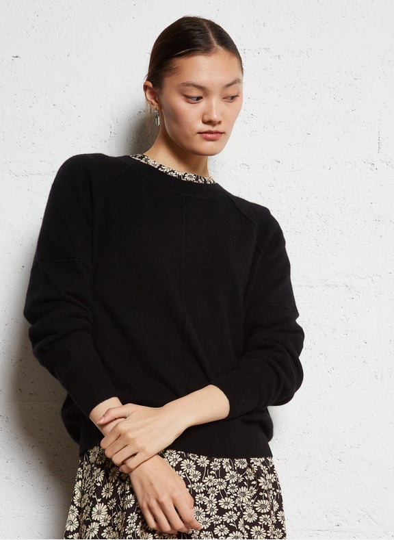 Pull col rond en cachemire ary Noir by MAISON 123 MAISON 123 Pull col rond en cachemire ary Noir