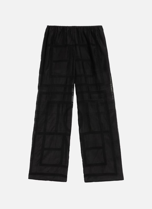 Embroidered cotton and silk trousers Black by TOTEME TOTEME Embroidered cotton and silk trousers Black