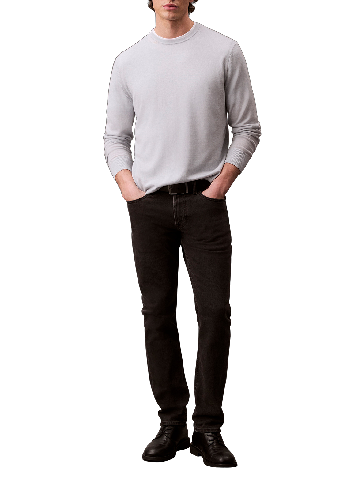 Jean slim en coton mélangé CALVIN KLEIN Noir