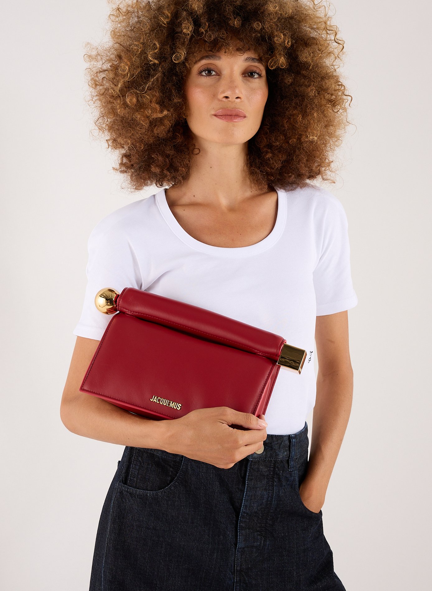 La Pochette Rond Carré clutch  JACQUEMUS Red
