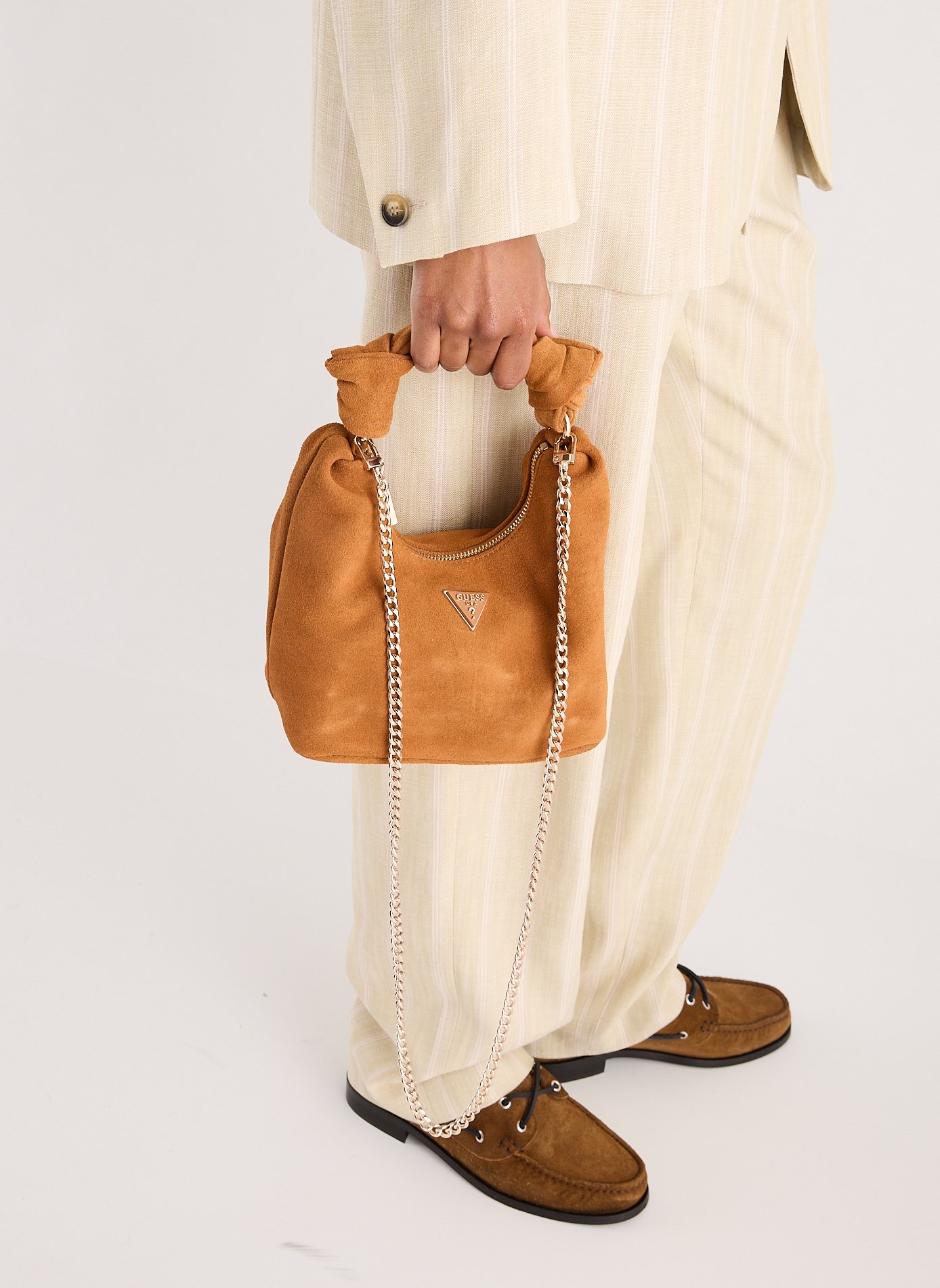 Sac à main Issota en cuir  GUESS Marron