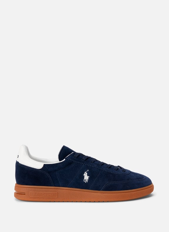 Baskets aspect daim en cuir mélangé Bleu by POLO RALPH LAUREN POLO RALPH LAUREN Baskets aspect daim en cuir mélangé Bleu
