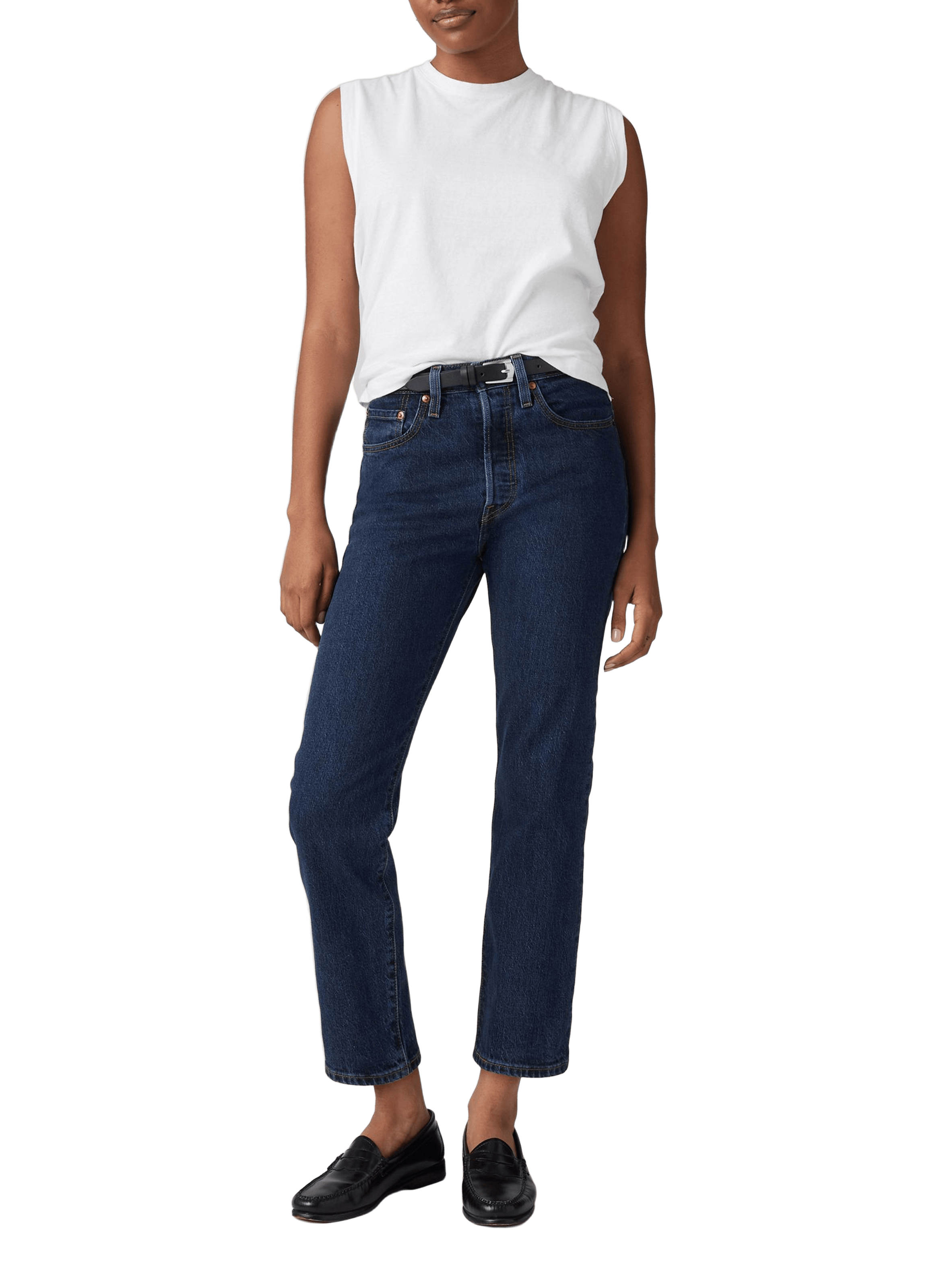 Jean droit en coton mélangé LEVI&#039;S Bleu