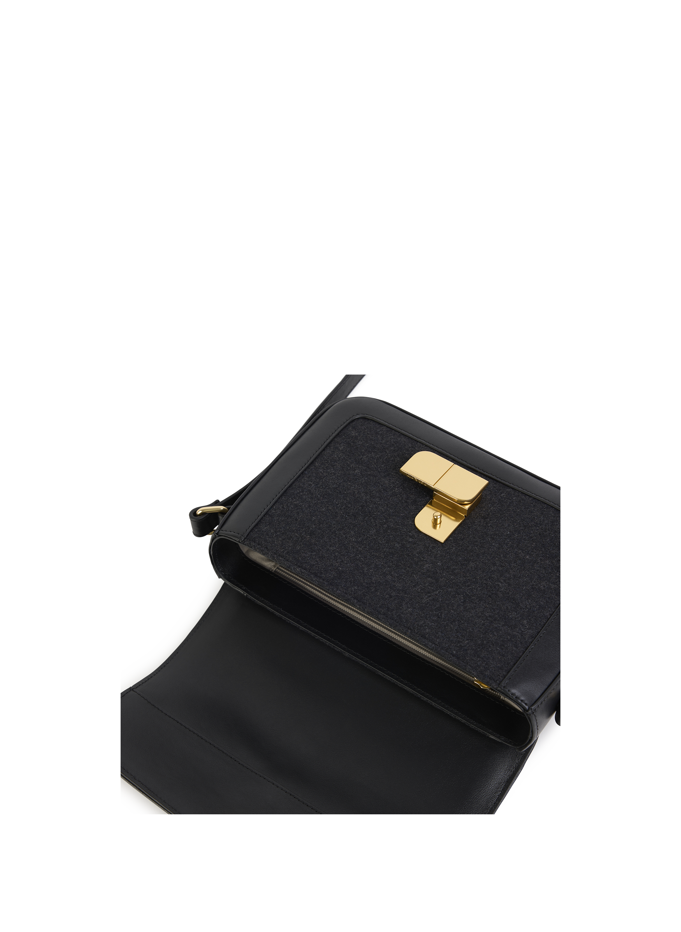 Mixed leather shoulder bag NAT & NIN Black