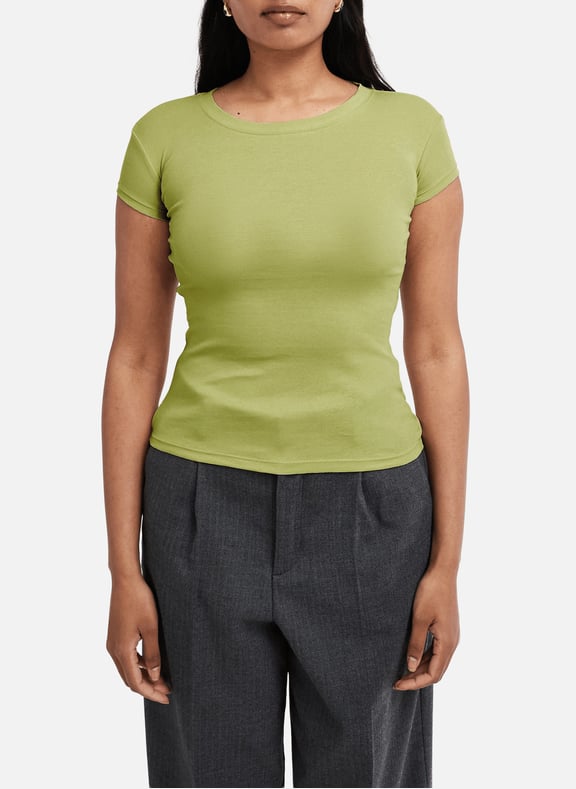 Plain T-shirt Green by TOPSHOP TOPSHOP Plain T-shirt Green