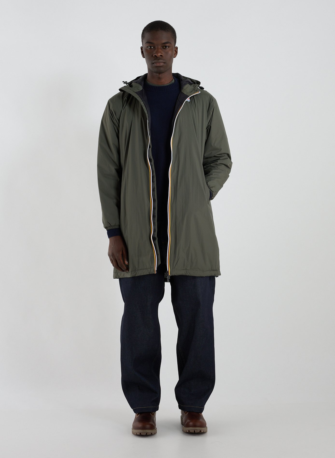 Mid-length waterproof parka K-WAY Khaki
