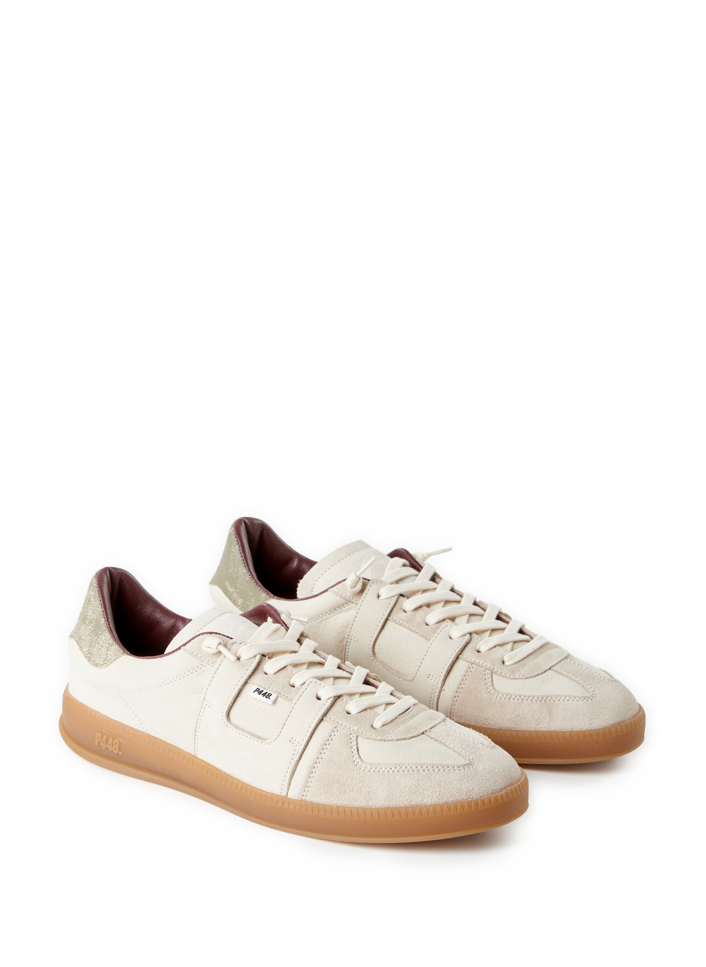 Bi-material sneakers P448 Beige