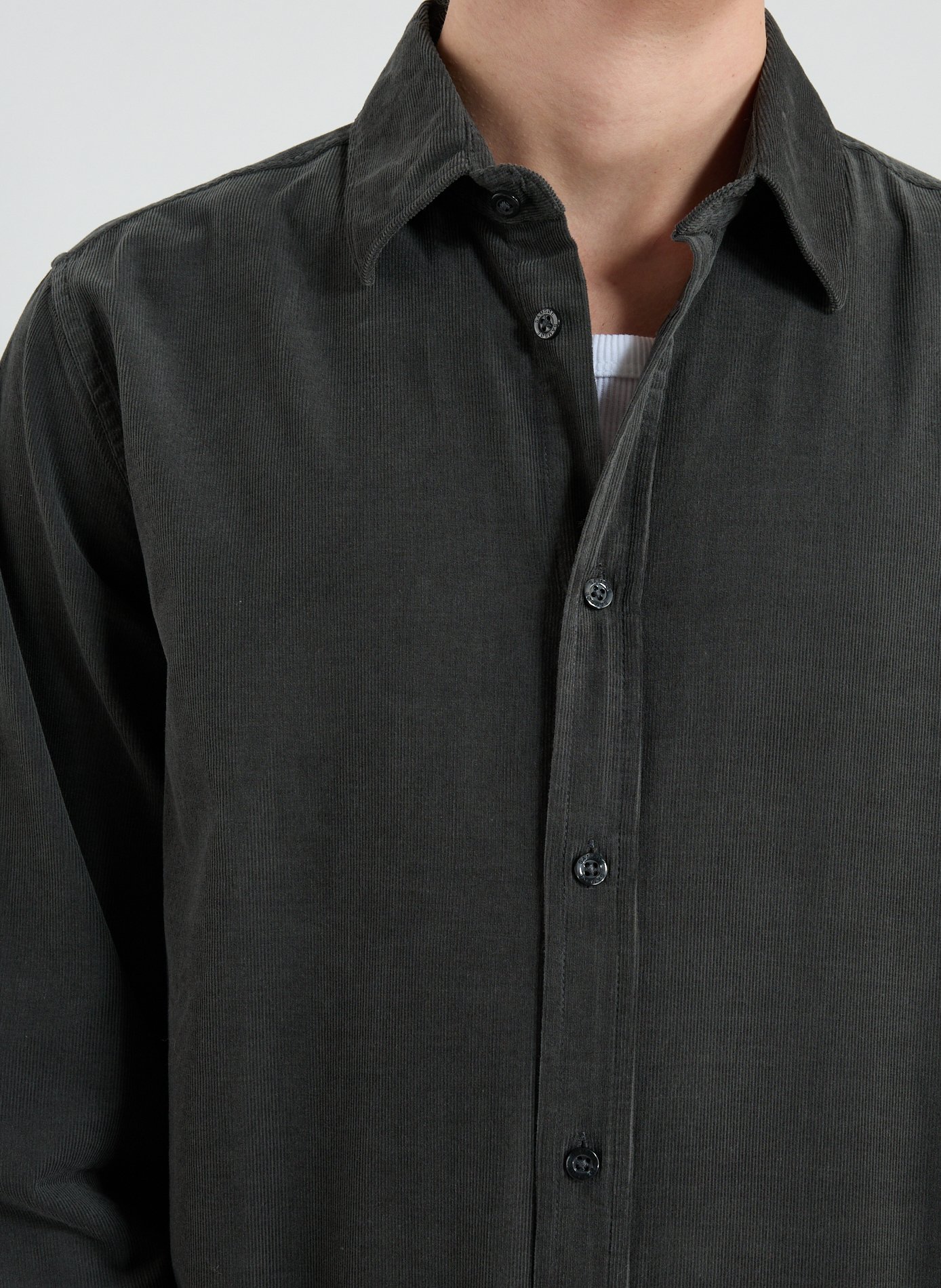 Chemise côtelée en coton SAMSOE SAMSOE Gris