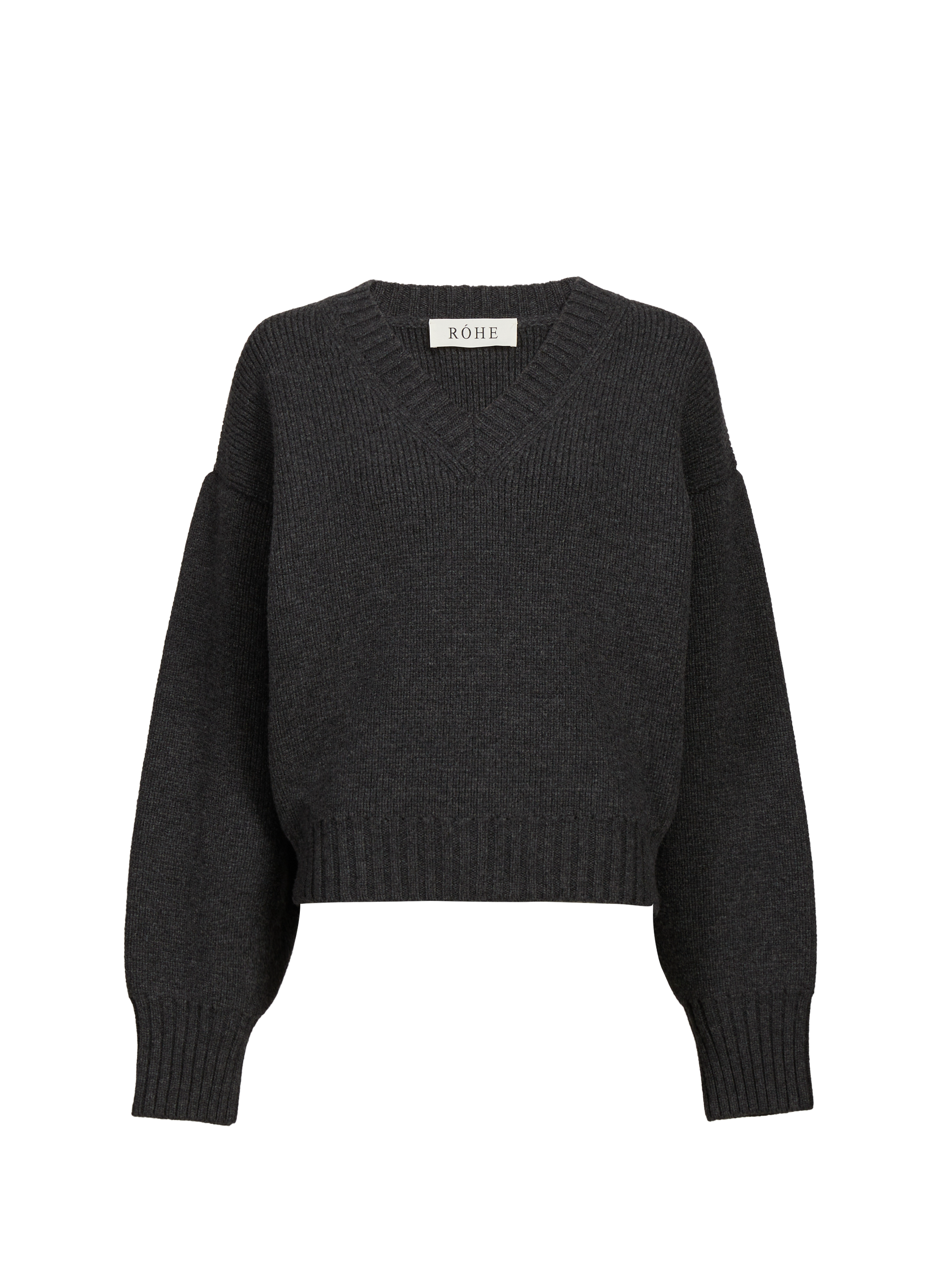 Pull oversize col V en laine ROHE FRAMES Gris