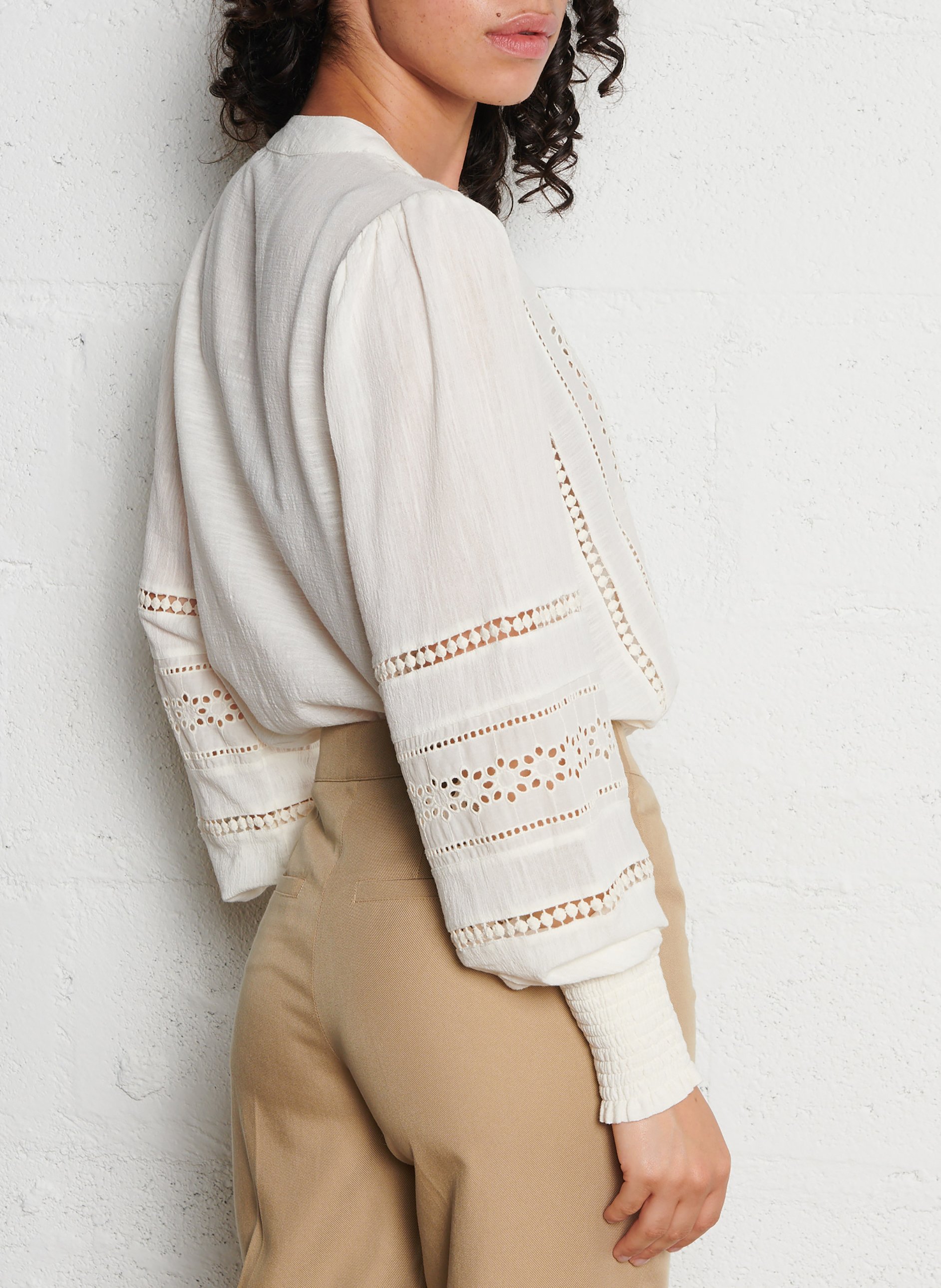 Blouse col v en coton baila MAISON 123 Blanc