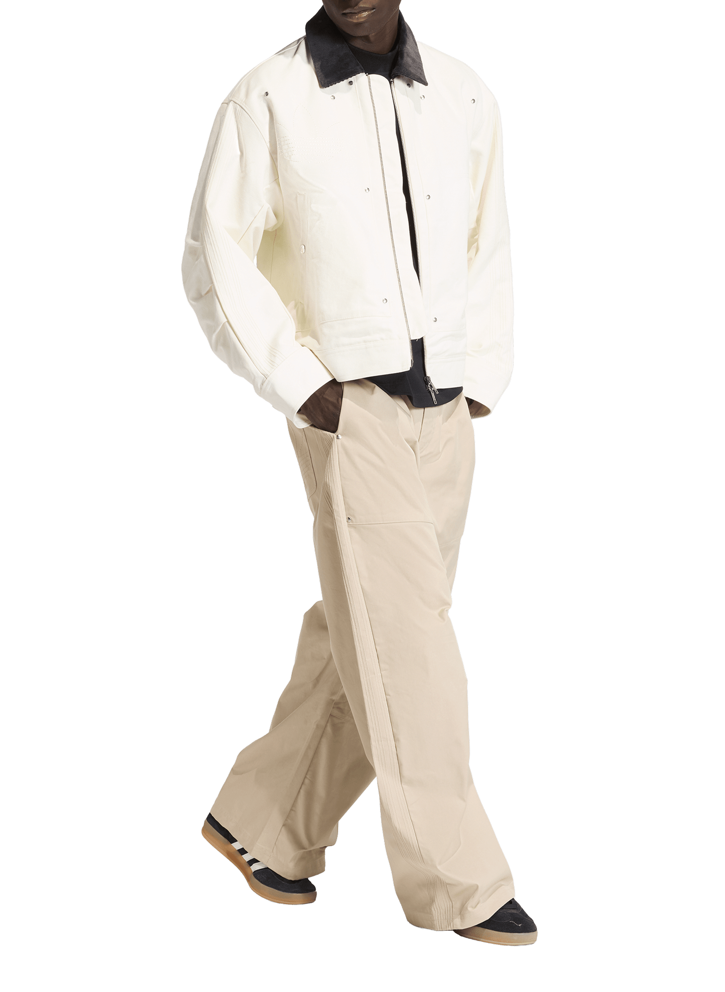 Premium Essentials Wide Leg Pants in Mixed Cotton ADIDAS Beige