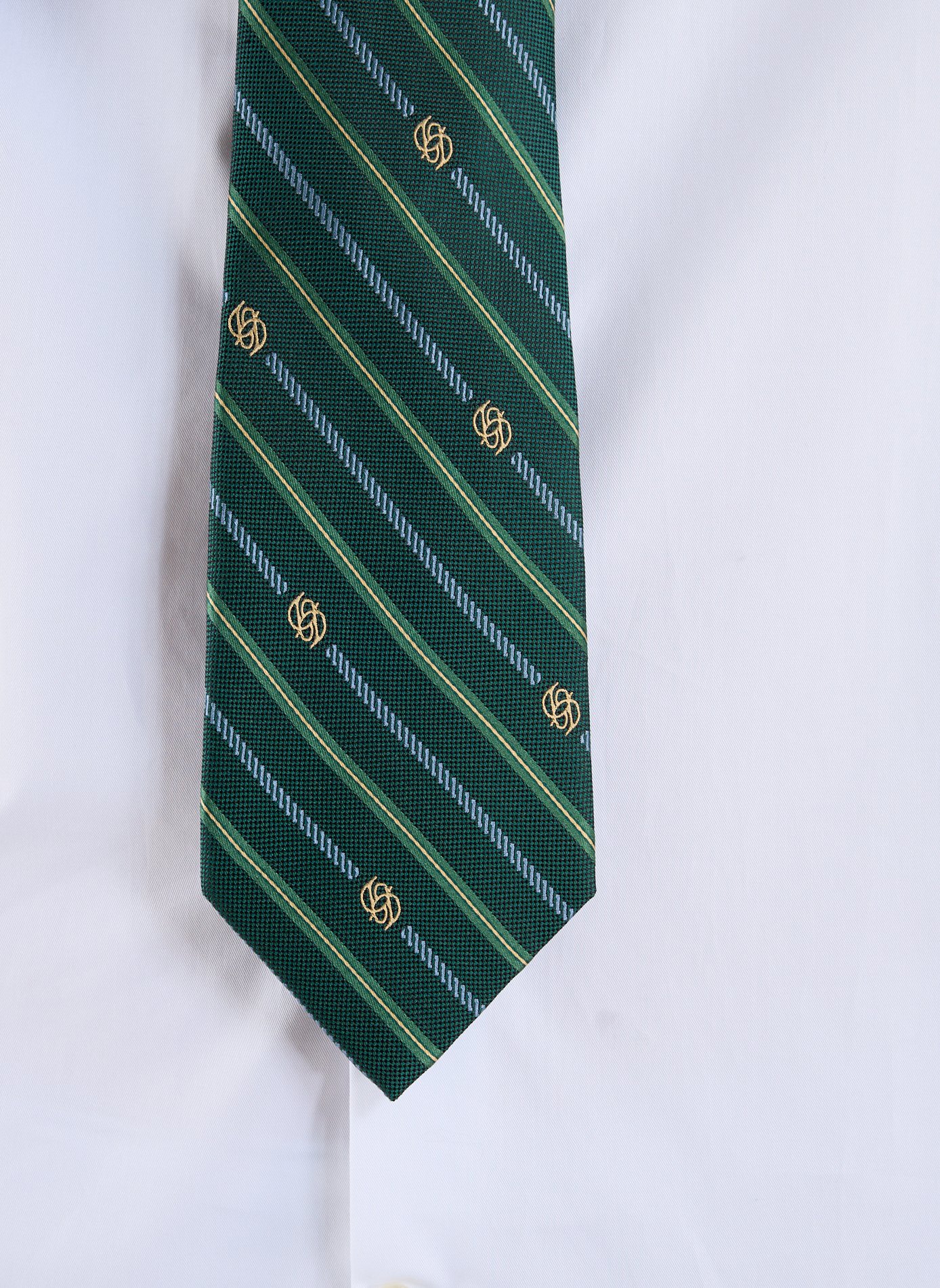 Striped silk tie DROLE DE MONSIEUR Green