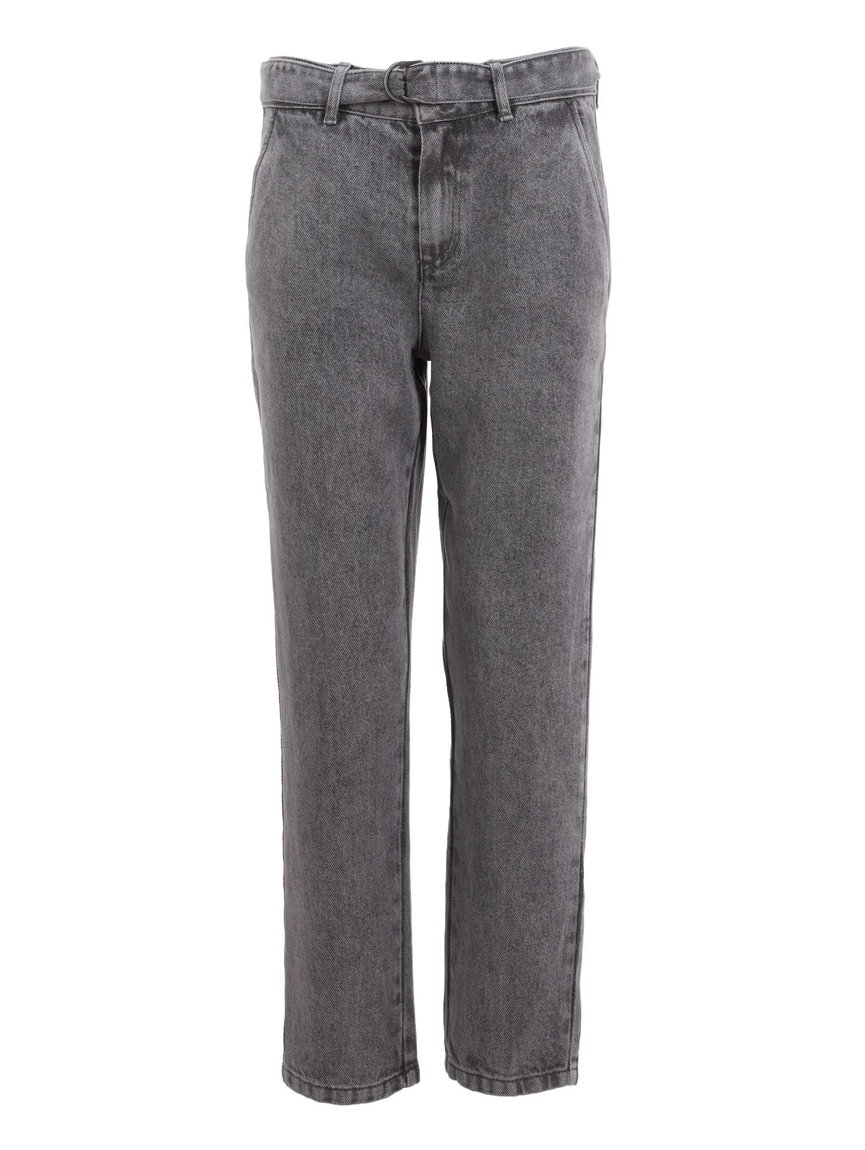 Jean baggy cropped taille haute délavé andrea IKKS Gris