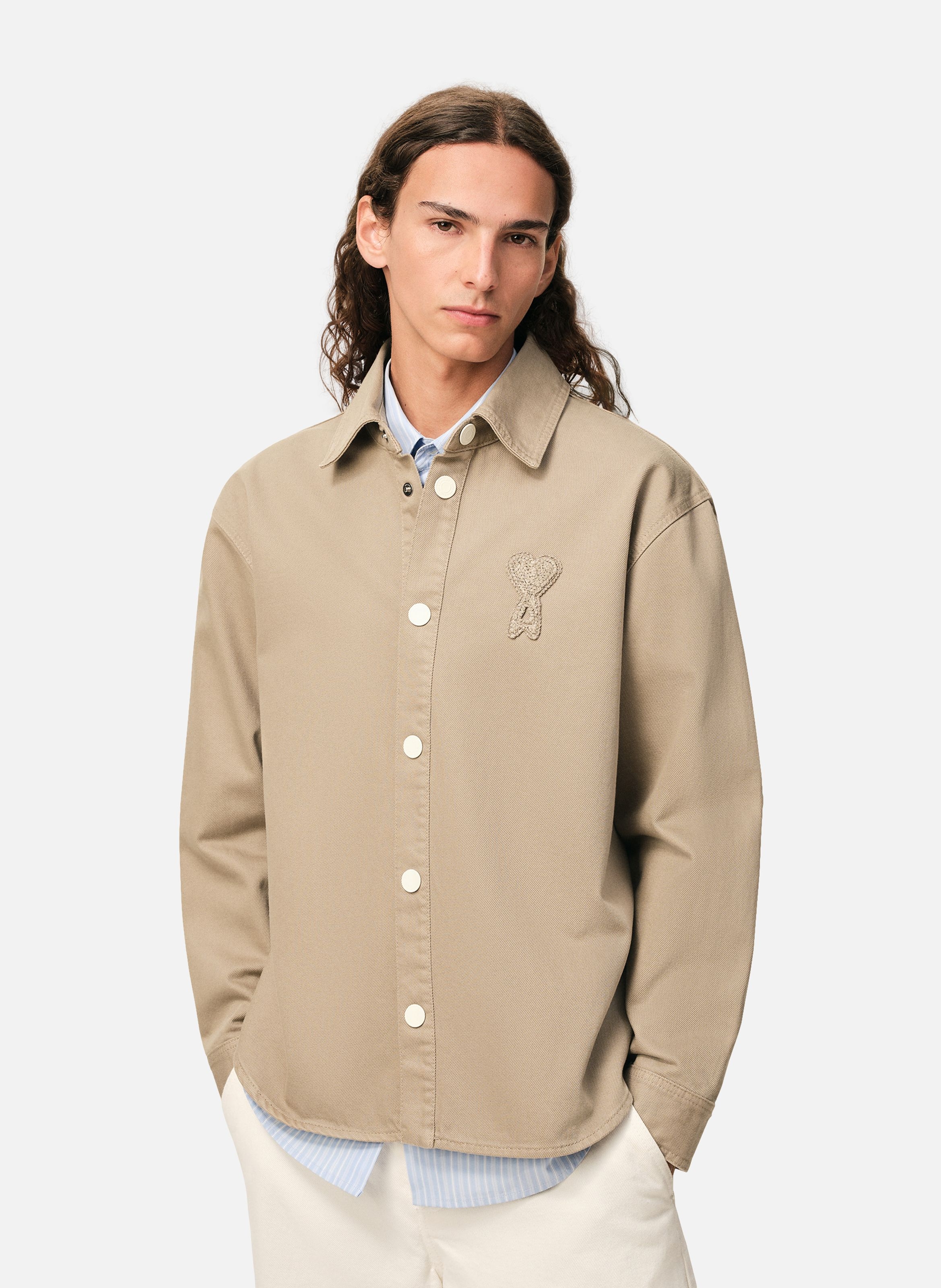 Surchemise ami de coeur en crochet unisexe en coton AMI PARIS Beige