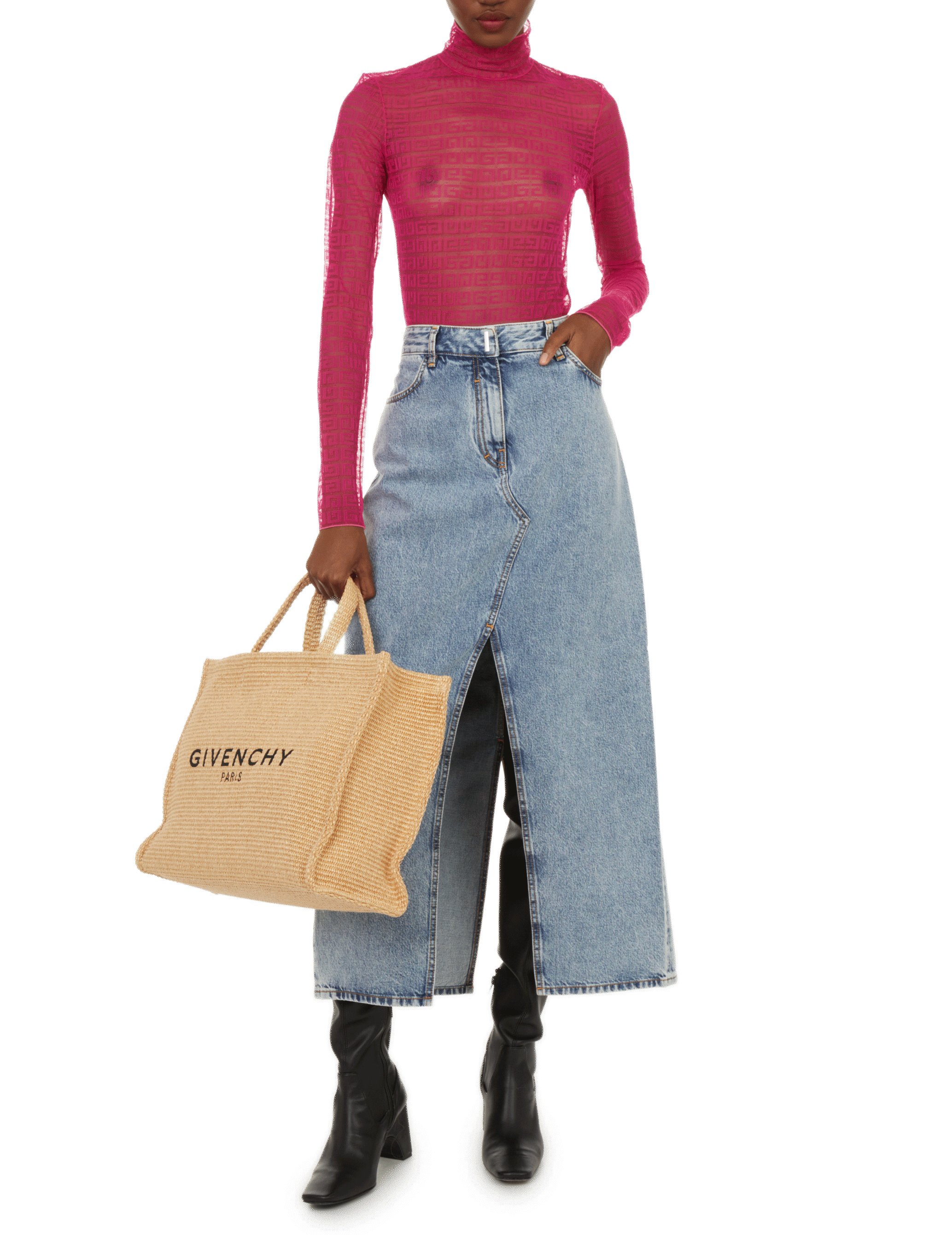 Body transparent monogrammé Rose