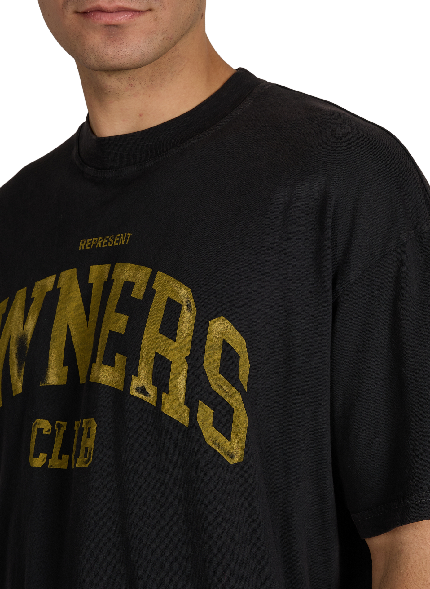 Cotton round-neck T-shirt REPRESENT Black