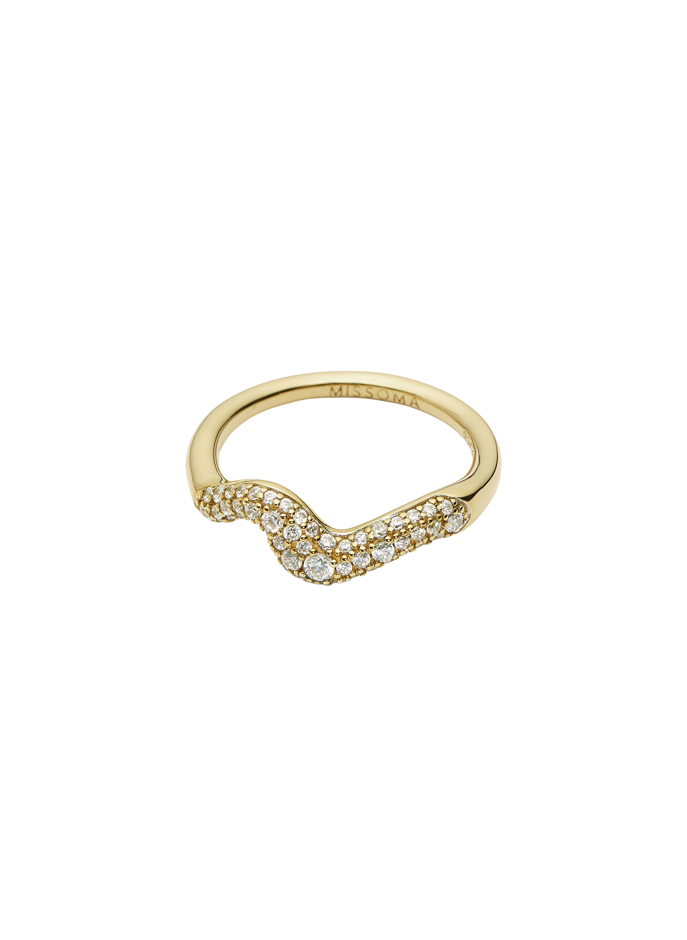 Bague ondulée Molten Snow en argent et plaqué or mélangés MISSOMA Doré