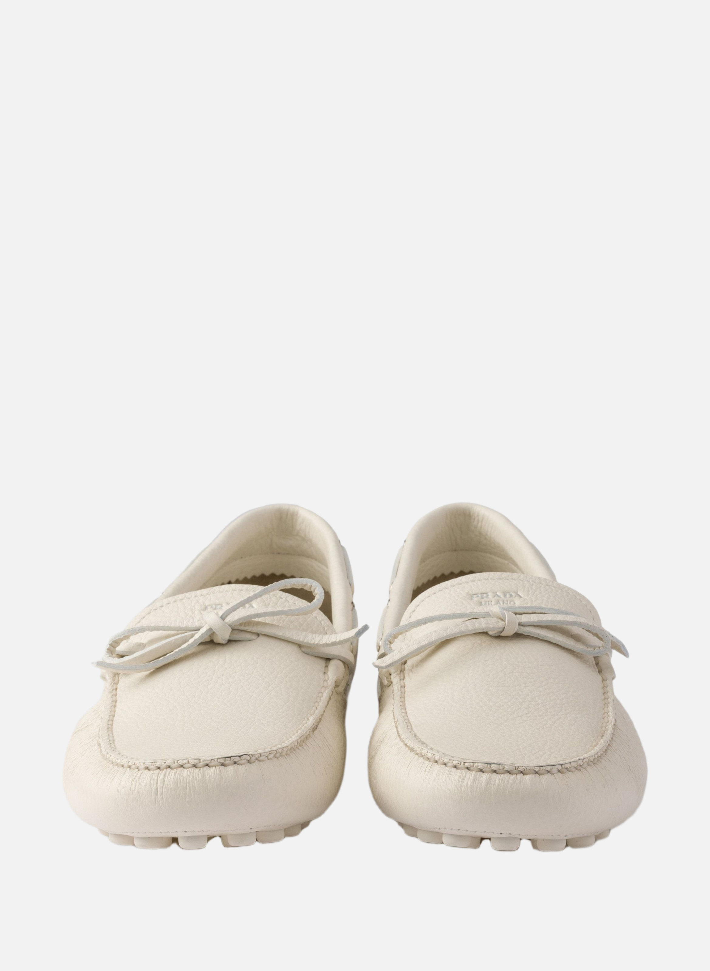 Mocassin en cuir PRADA Blanc
