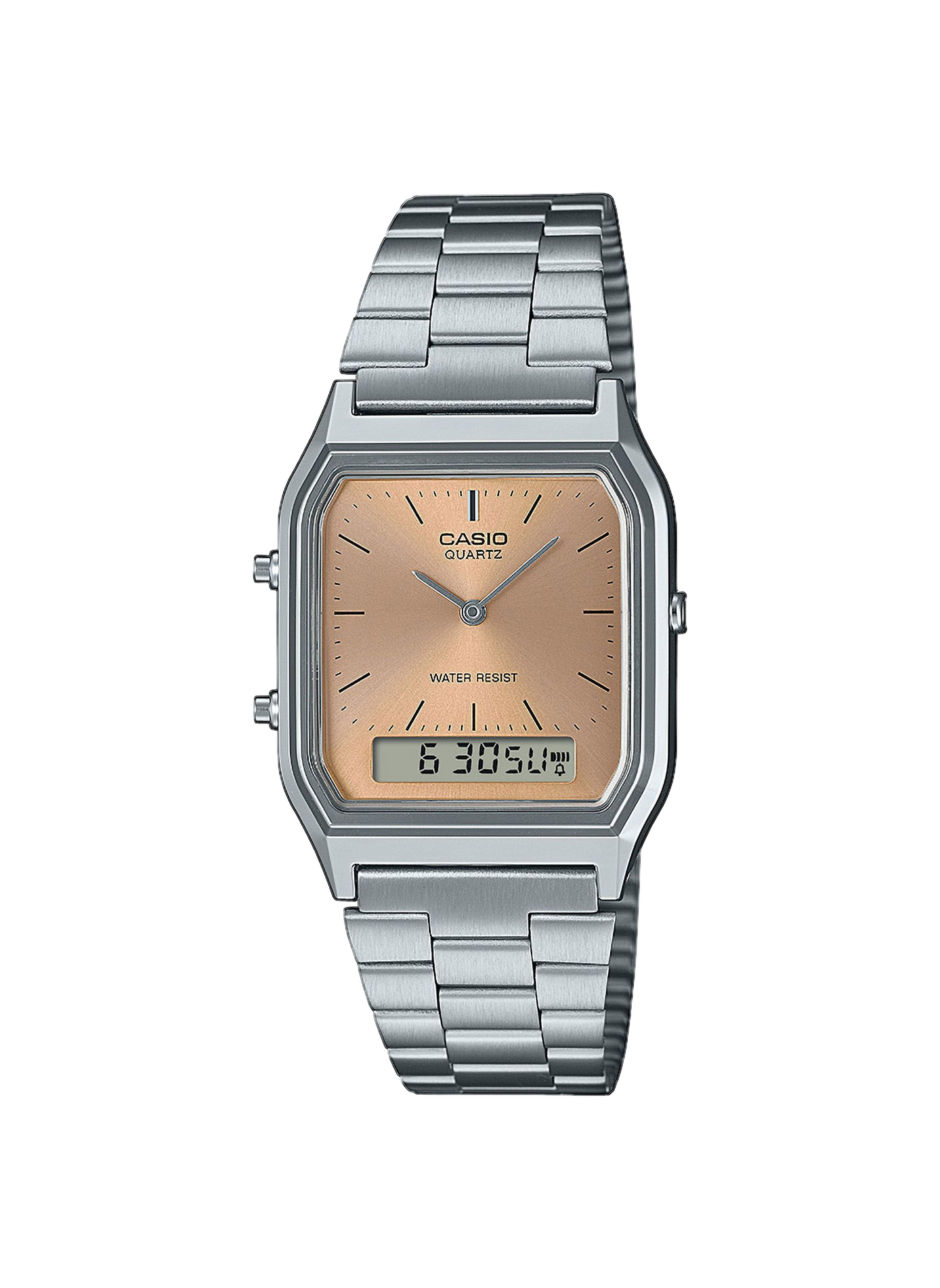 Analog-Digital Edgy Stainless Steel Watch CASIO Silver