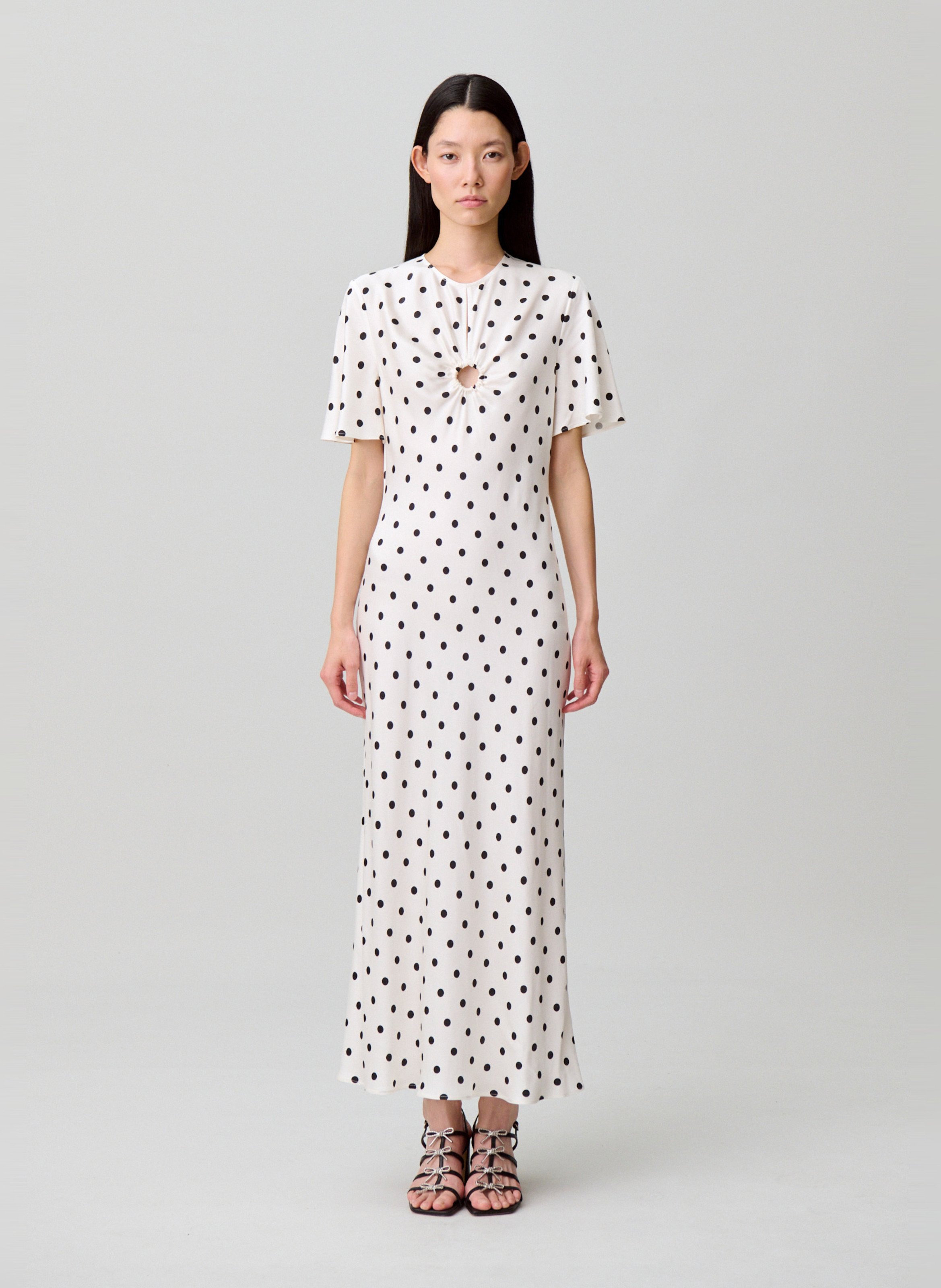 Robe midi col rond à pois CLAUDIE PIERLOT Multicolore