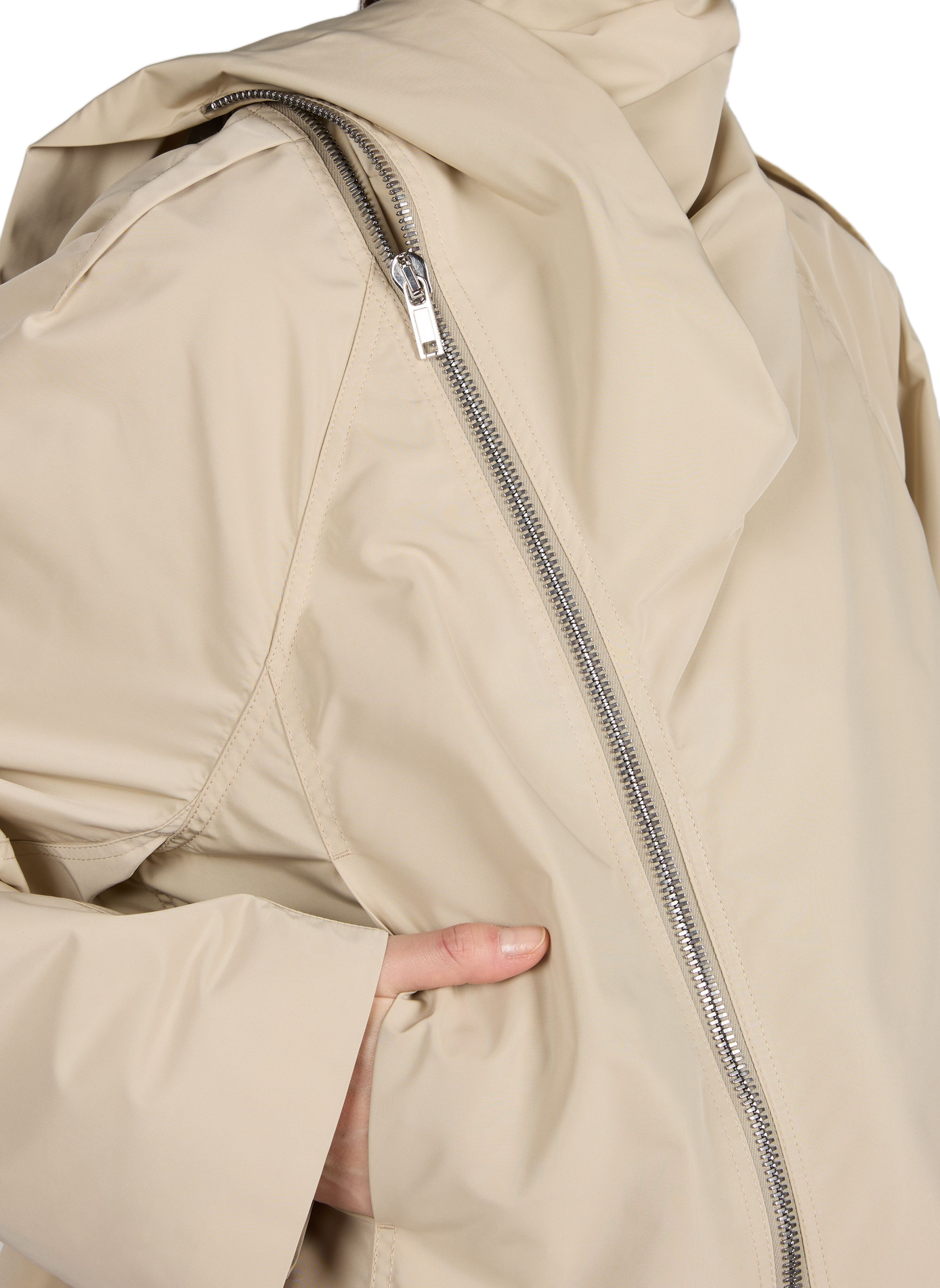 Asymmetrical solid jacket RICK OWENS Beige