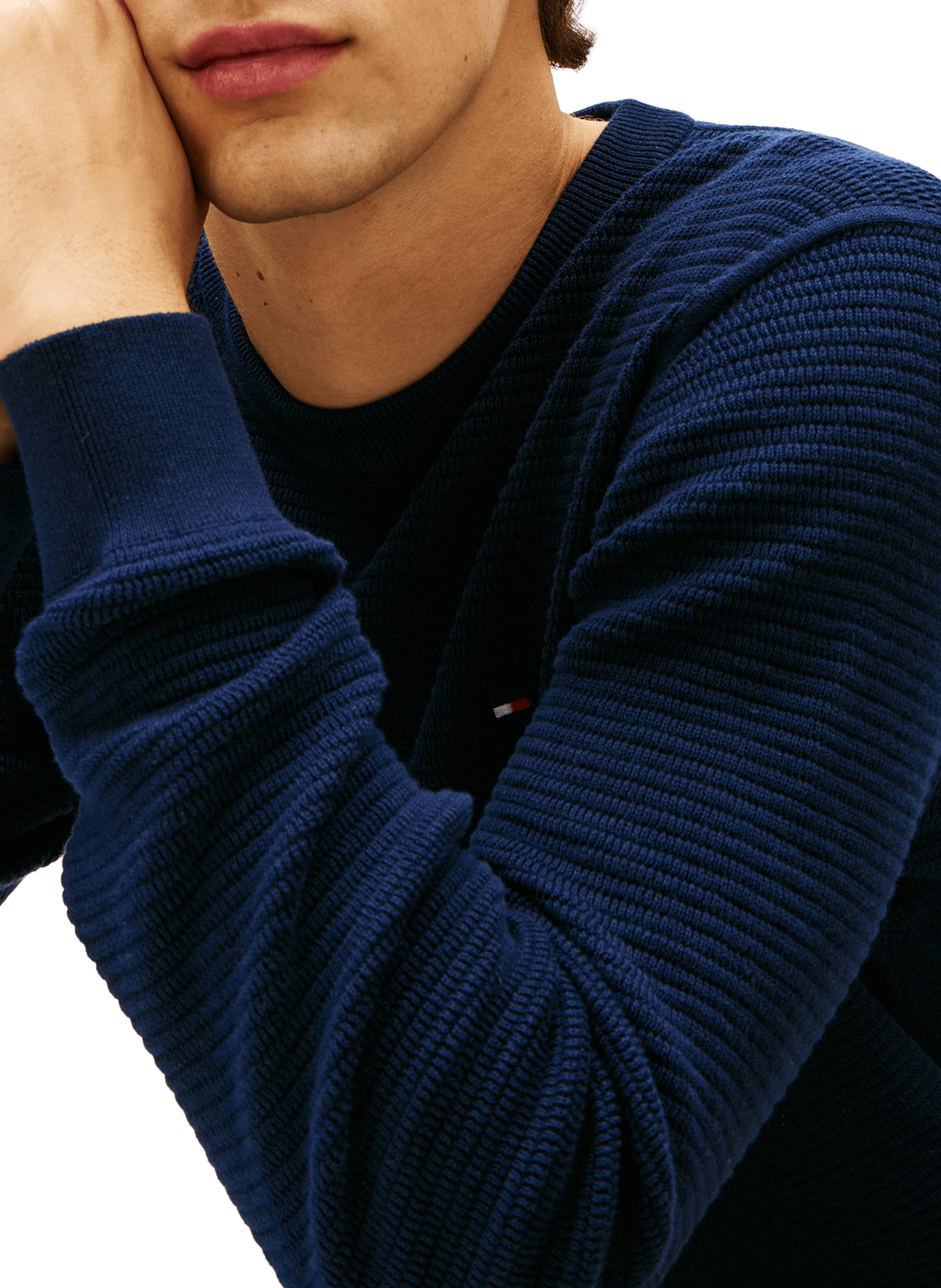 Ribbed cotton jumper TOMMY HILFIGER Blue