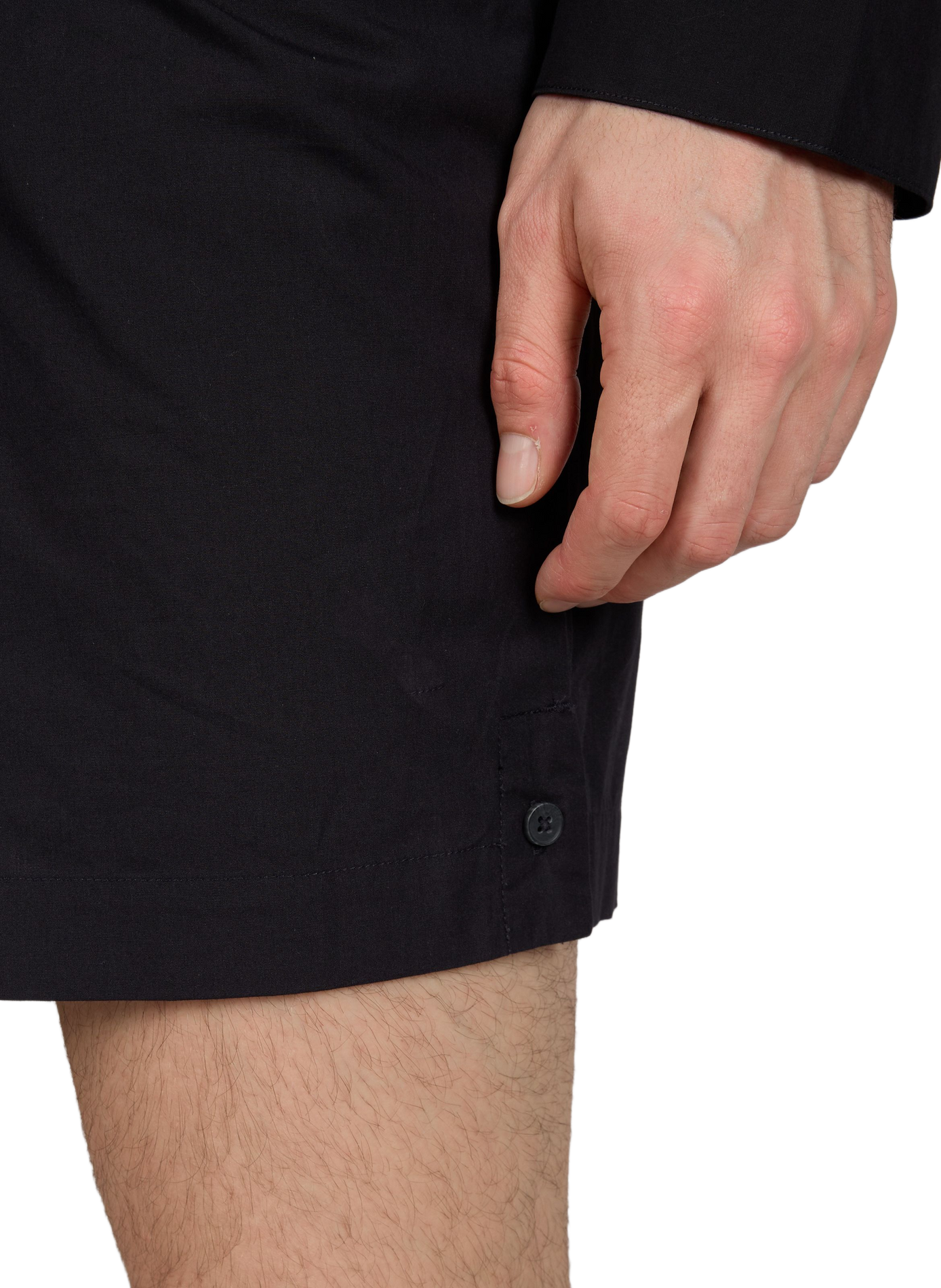 Short court à taille élastiquée en coton ENTIRE STUDIOS Noir