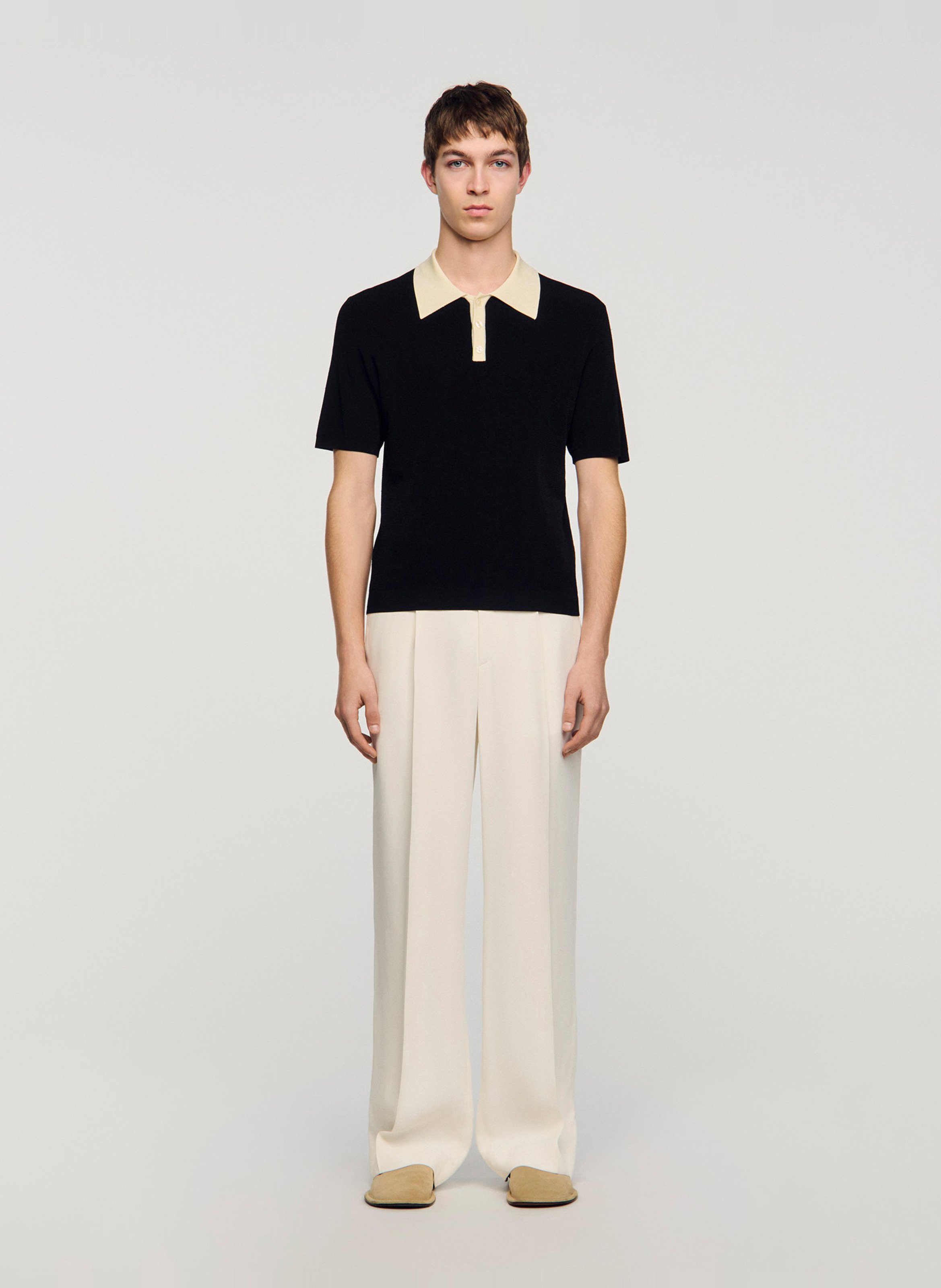 Polo en maille SANDRO Noir