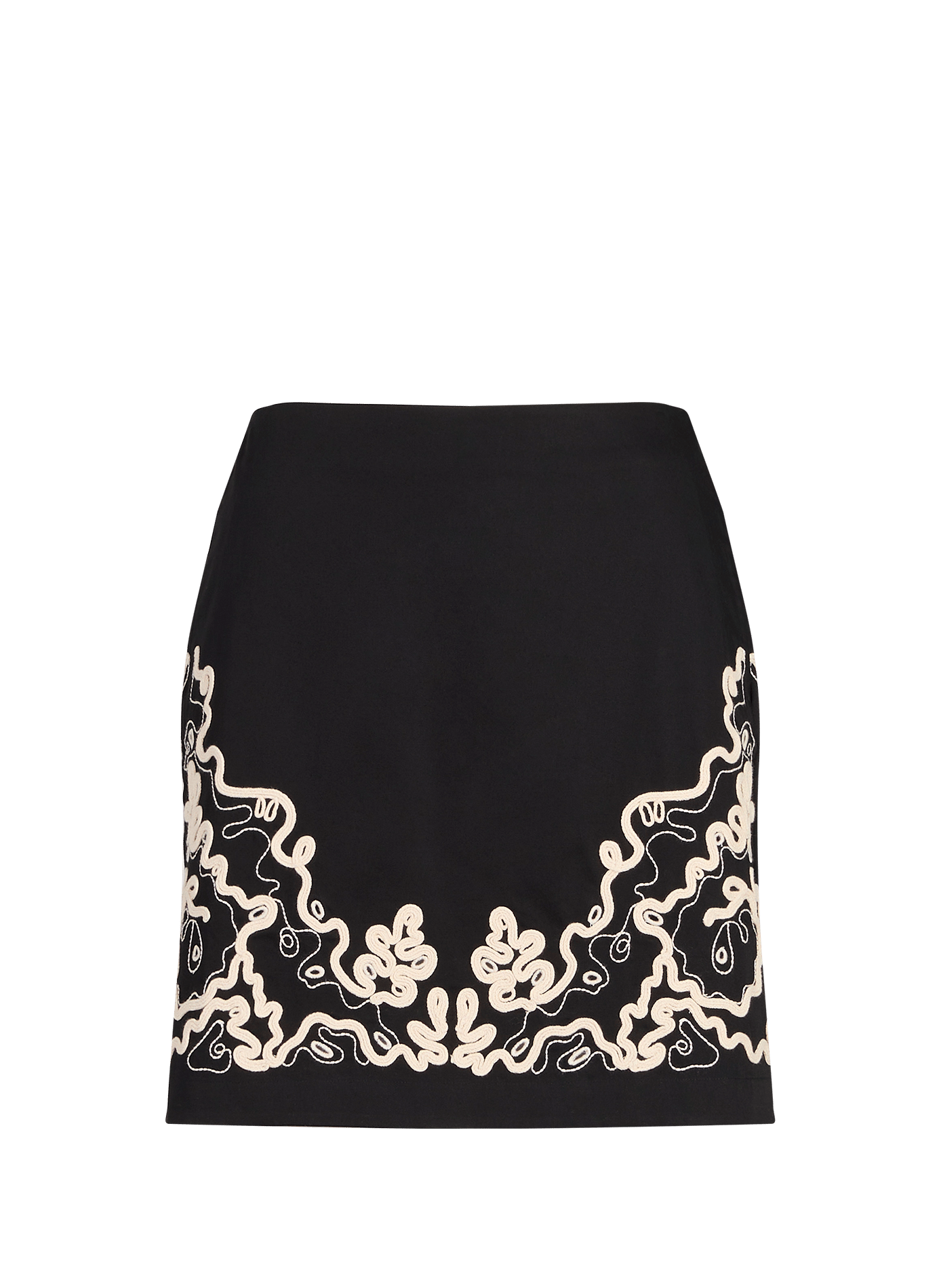 Short embroidered cotton skirt BOSS Black