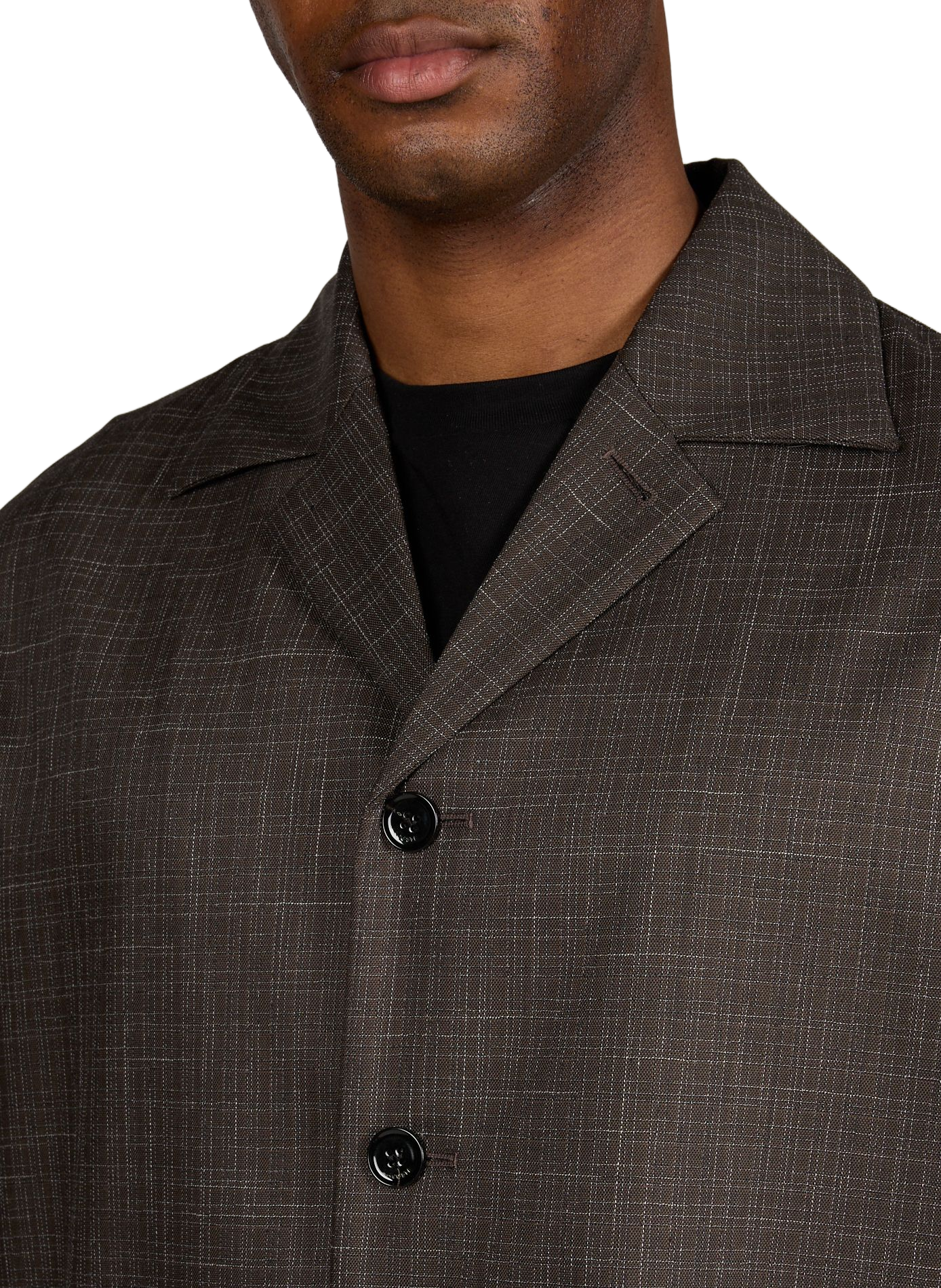 Oversize Nottingham Hemd aus Wolle und Baumwollmischung LACOSTE Braun