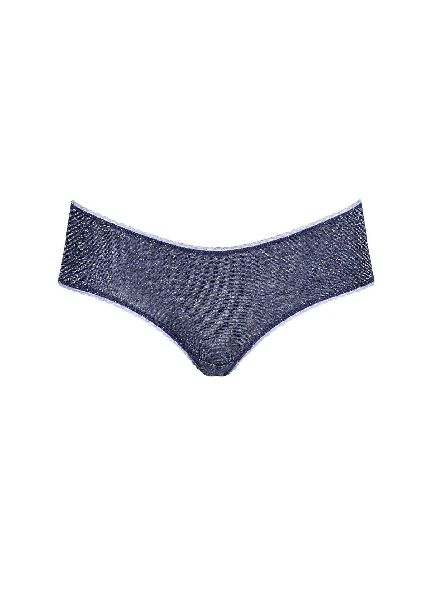 Shiny lace-trimmed culottes MOMONI Blue