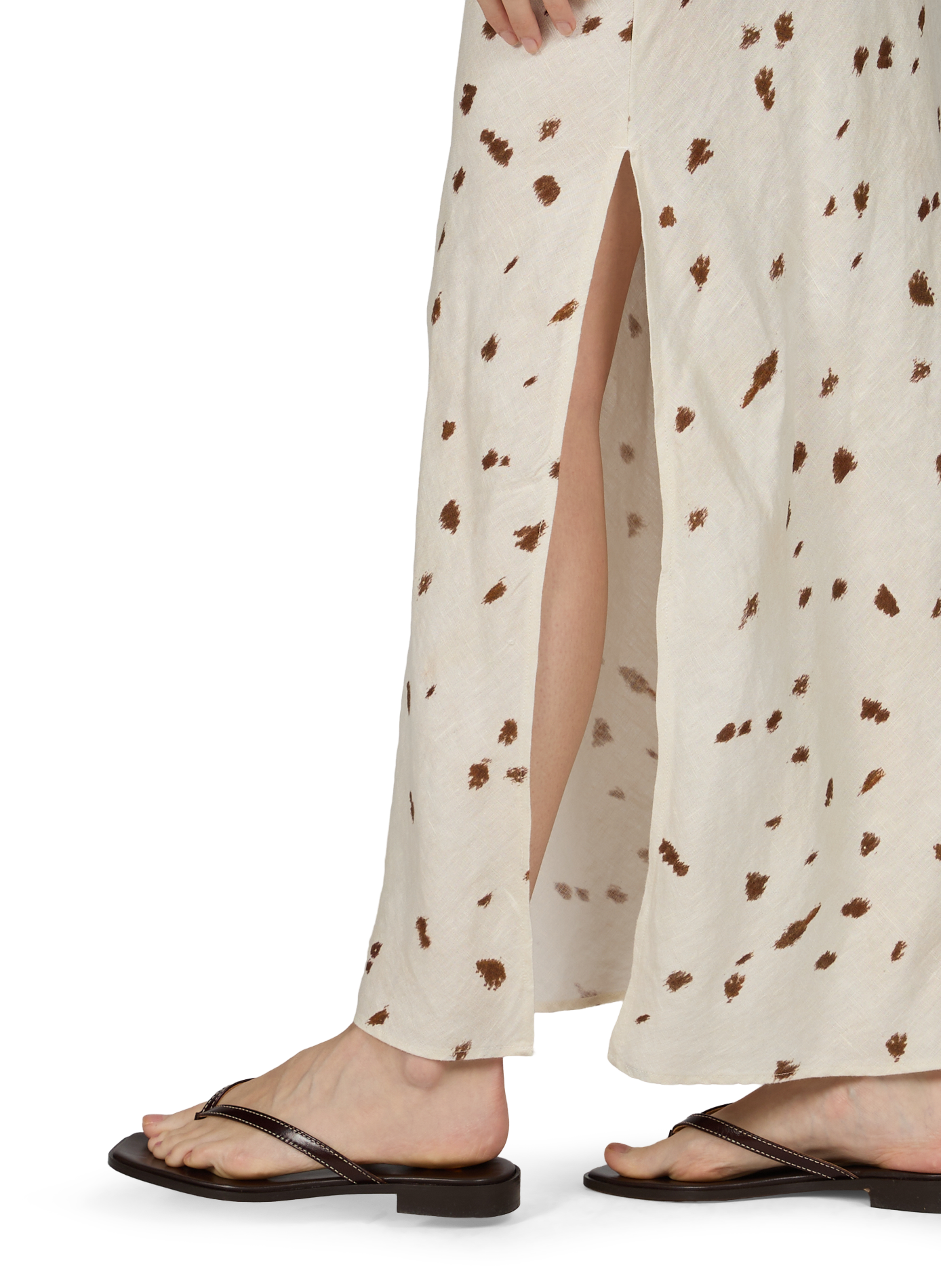 Robe imprimée sans manches en lin SAMSOE SAMSOE Blanc