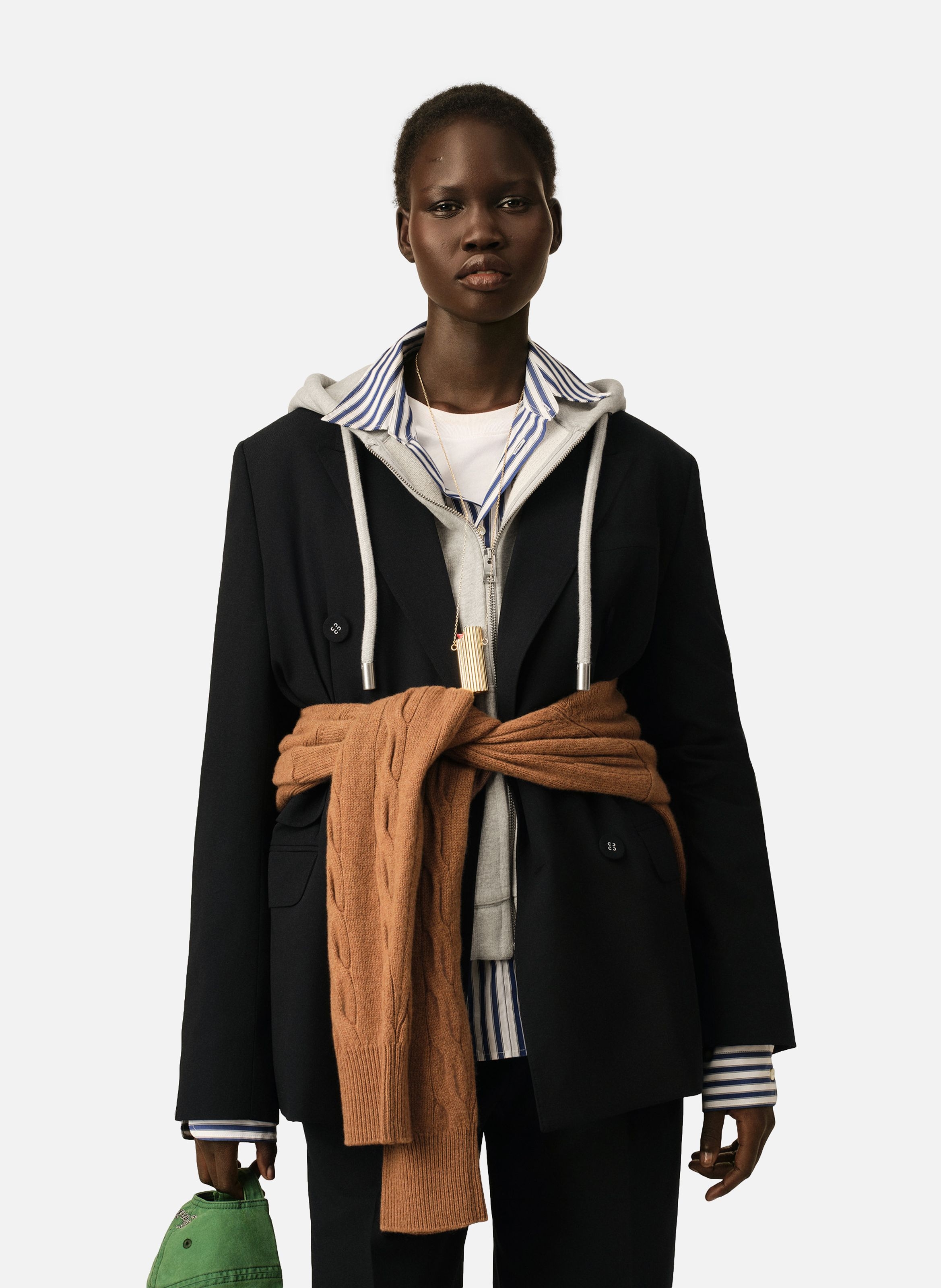 Veste double boutonnage en laine AMI PARIS Noir