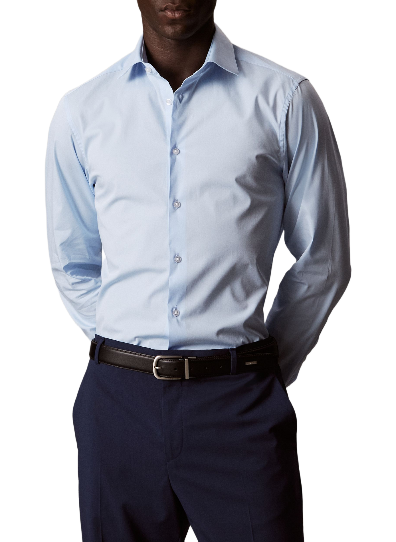 Chemise slim en coton CALVIN KLEIN Bleu