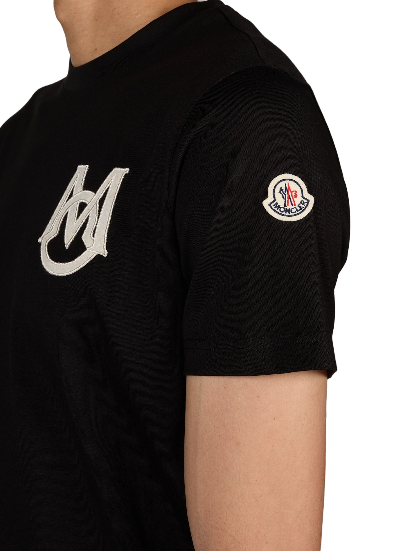 Gerader Baumwoll-T-Shirt MONCLER Schwarz