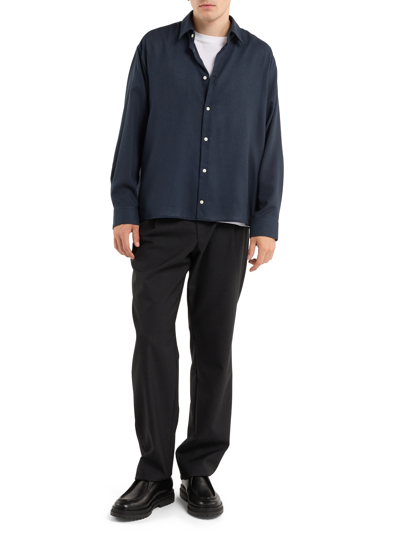 Solid button-down shirt SAISON 1865 Blue