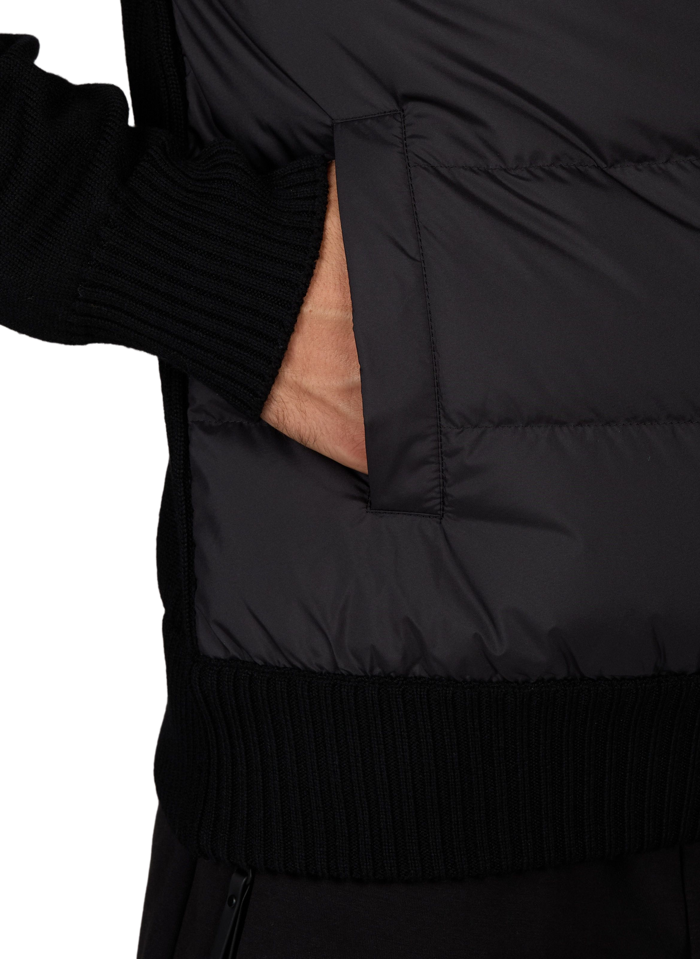 Jas met dubbel materiaal en opstaande kraag MONCLER Zwart
