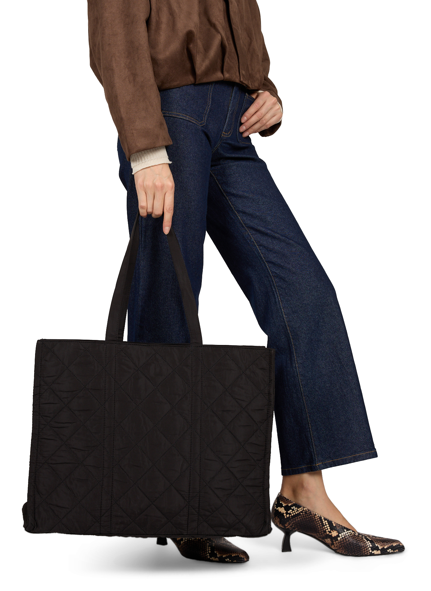Padded tote bag  AU PRINTEMPS PARIS Black