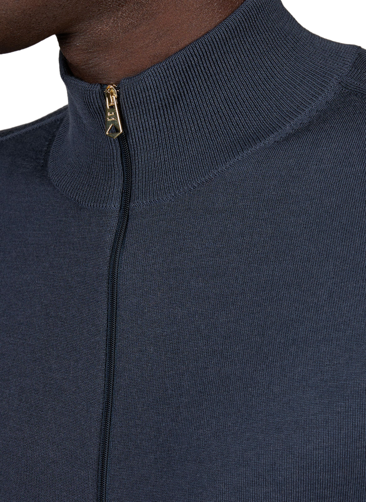Zip-up high-neck wool vest PAUL SMITH Blue
